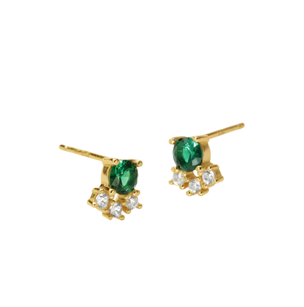 Zubenes Emerald Stud Earrings