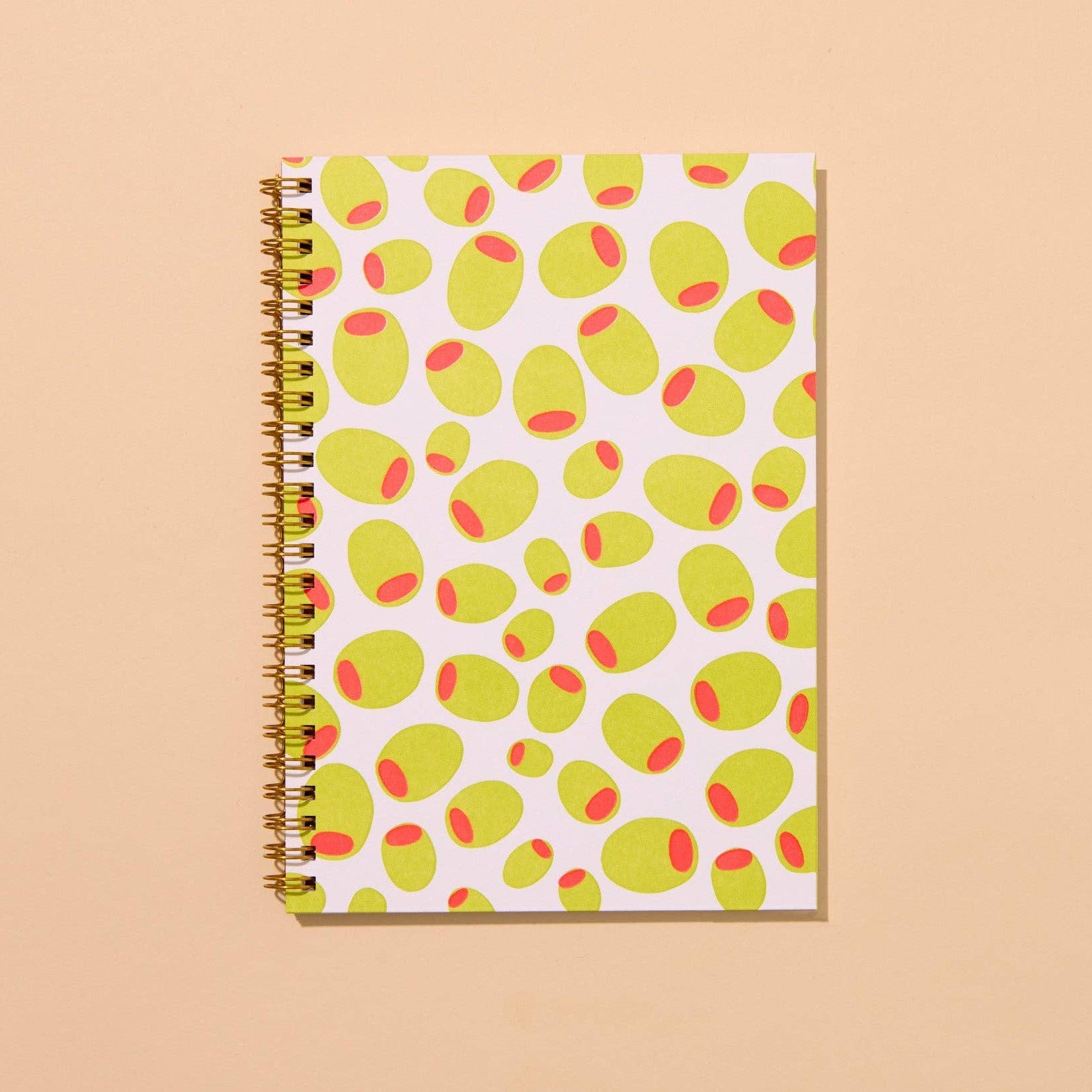 Green Olive Spiral A5 Letterpress Notebook