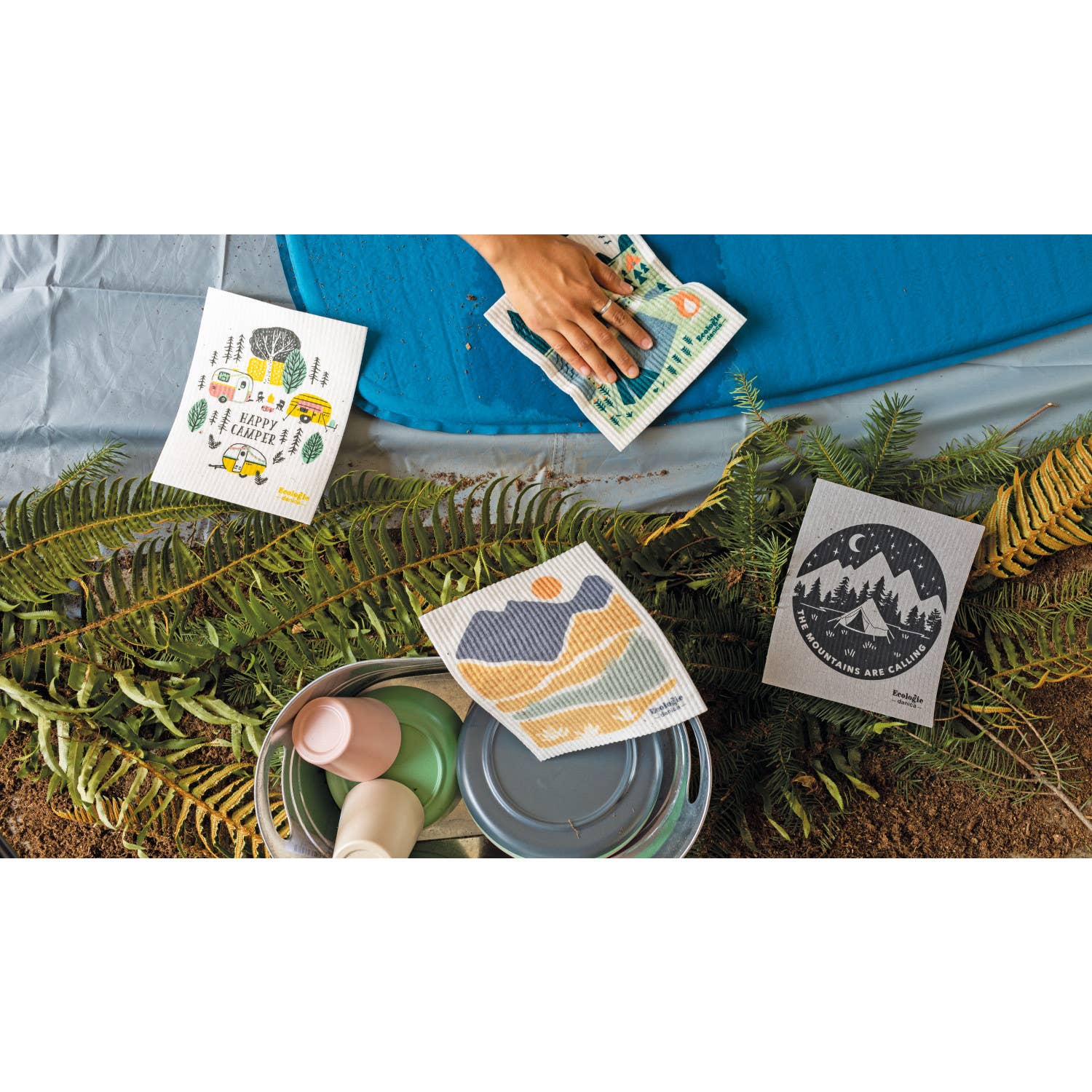 Happy Camper Swedish Dishcloth