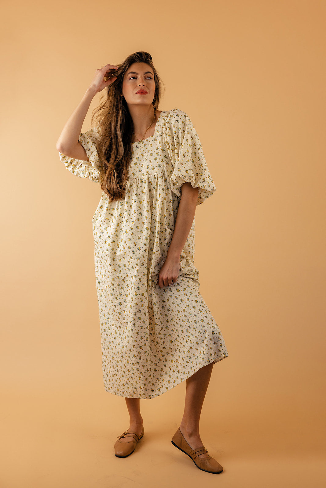 Read Your Mind Gingham Puff Sleeve Dress