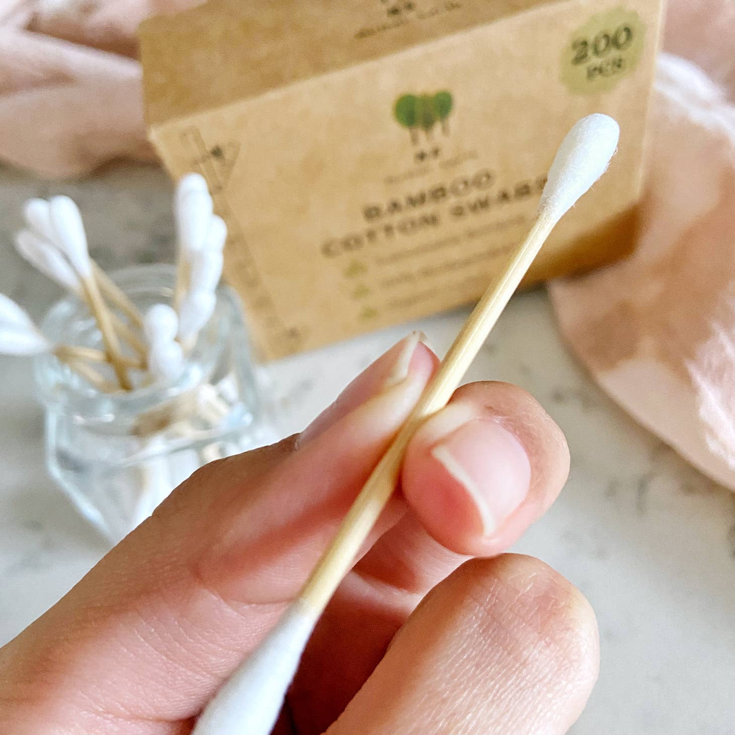 Bamboo Cotton Swabs - Sustainable Toiletries - 200 pcs per box