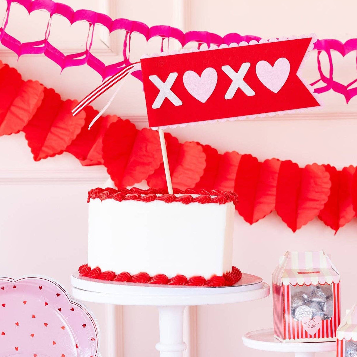 Get ready to celebrate love in style with our XOXO Felt Pennant! This Valentine's Day decoration brings instant festive energy to any space with its playful XOXO design. Transform your venue into a love-filled paradise and set the mood for an unforgettable Valentine's celebration!
Details:
Pink, red, and cream felt pennant
XOXO felt pennant is 4" tall x 9" long
Includes 1 - 14" wood dowel