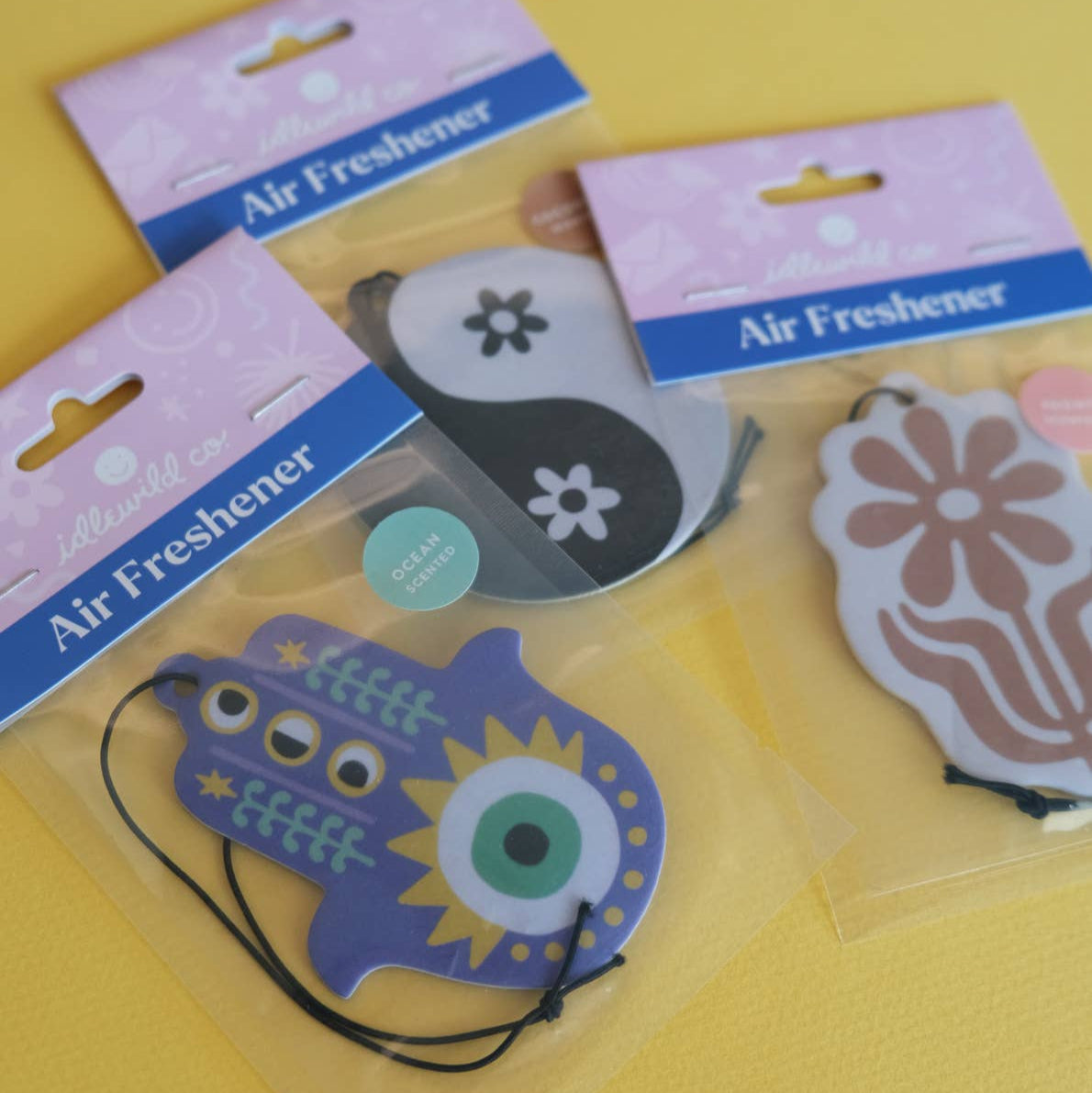 Floral design air freshener on a white background