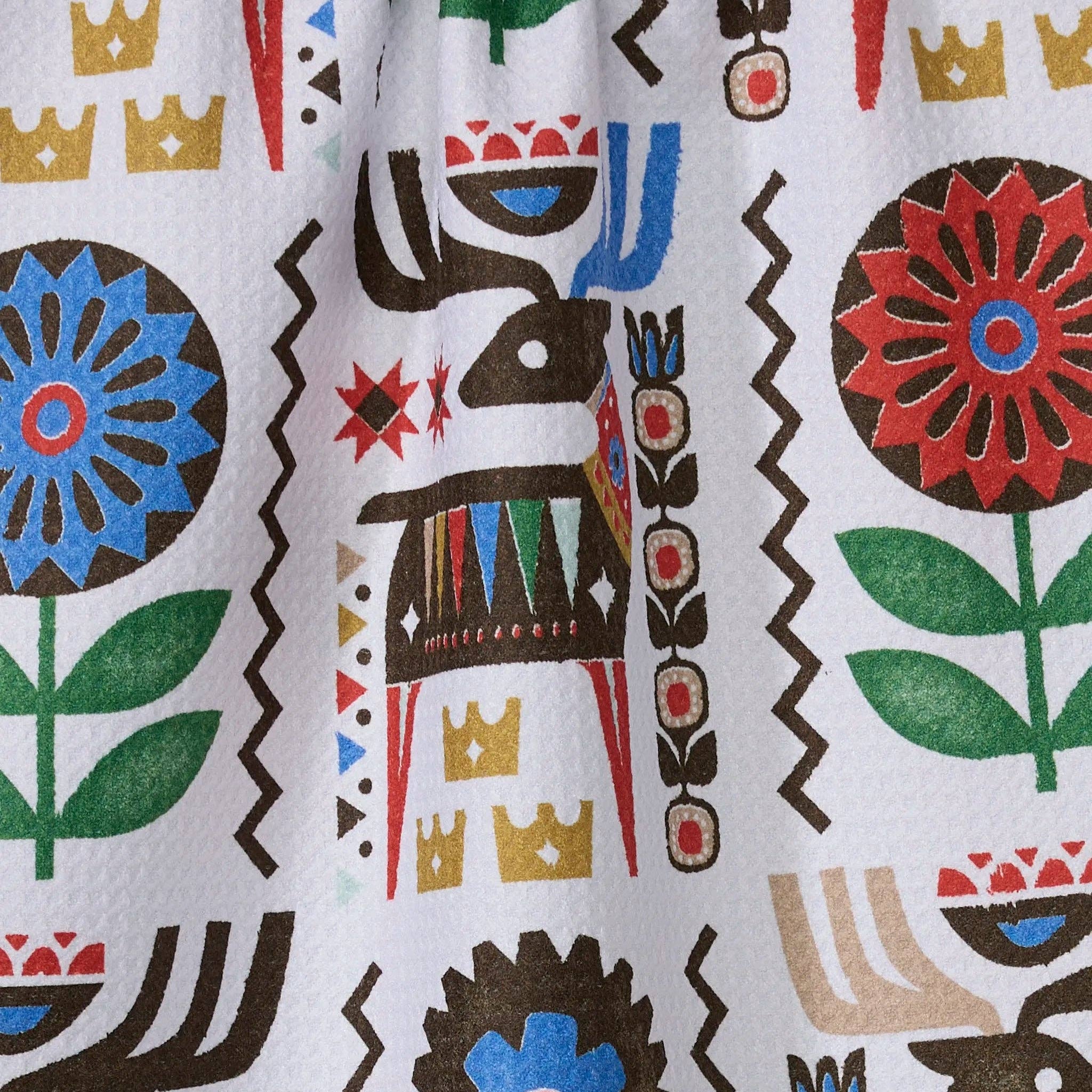 Folk Deer Tea Towel