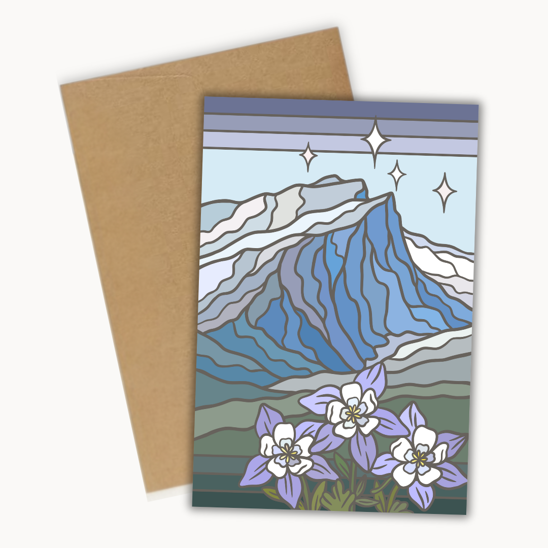 card with brown craft envelope.