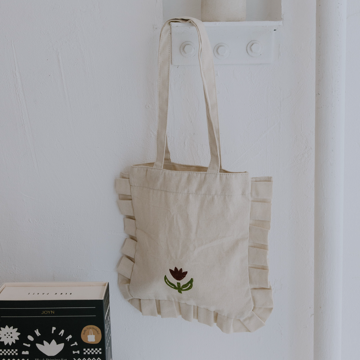 Hand-Carved Wood Blocks + Canvas Bag