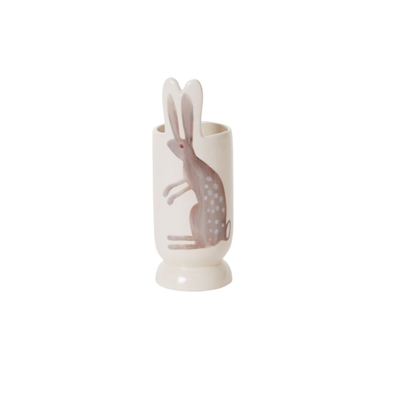 Get ready to hop into spring with our adorable Bunny Vase! This quirky and playful addition to your home decor is sure to bring a smile to your face. Perfect for holding flowers or even just as a cute display piece, the Bunny Vase is a must-have for any bunny lover.     Sizes  3"x 8"