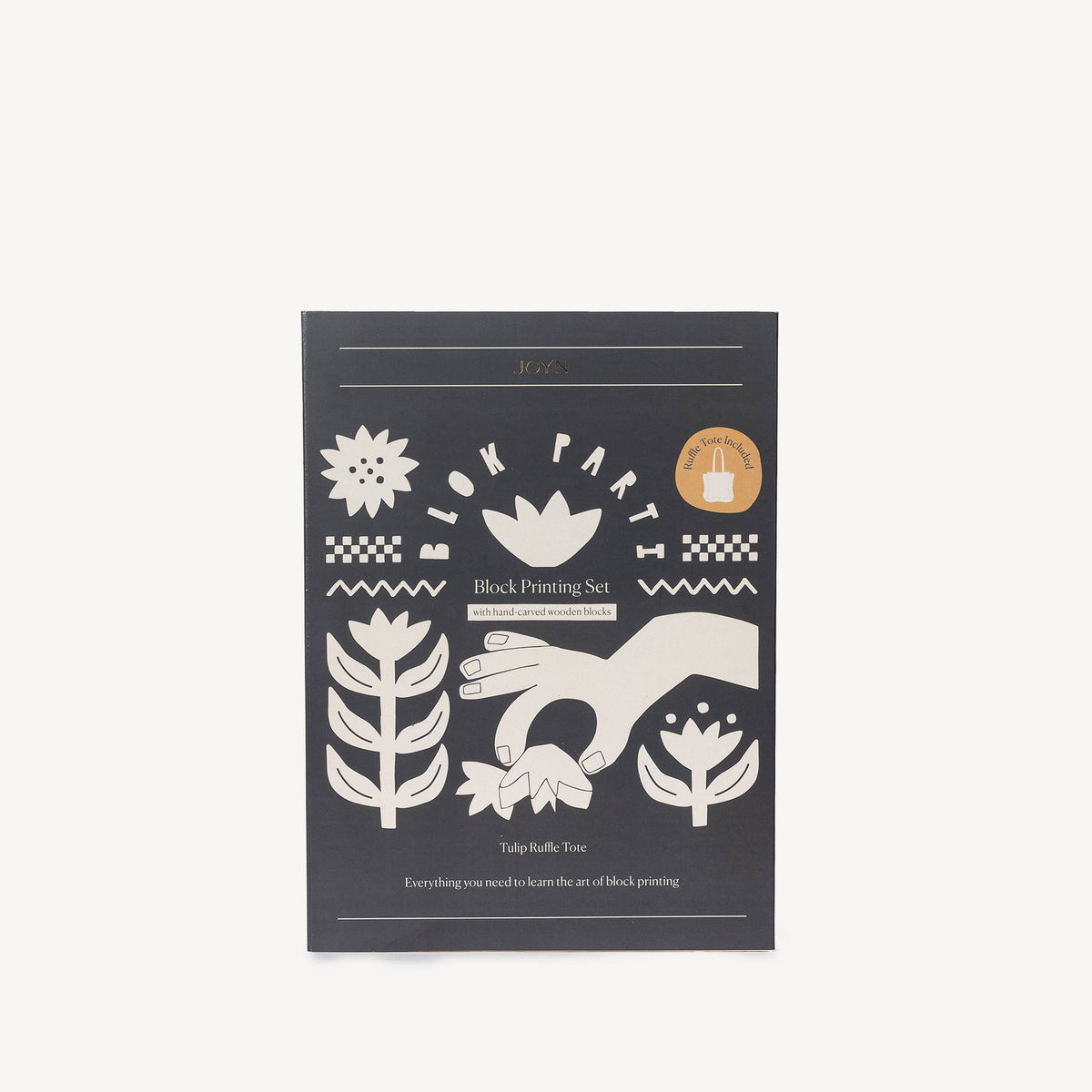 Hand-Carved Wood Blocks + Canvas Bag
