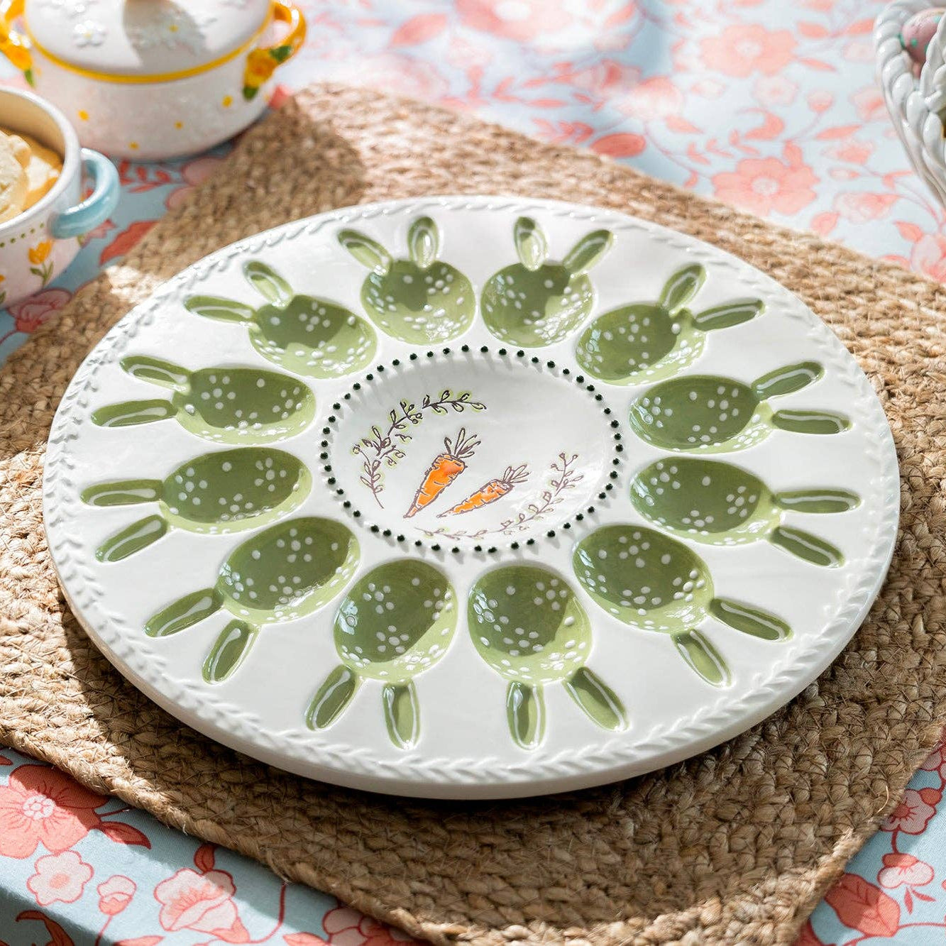 Carrot Bunny Garden 12 Count 11.5" Egg Platter