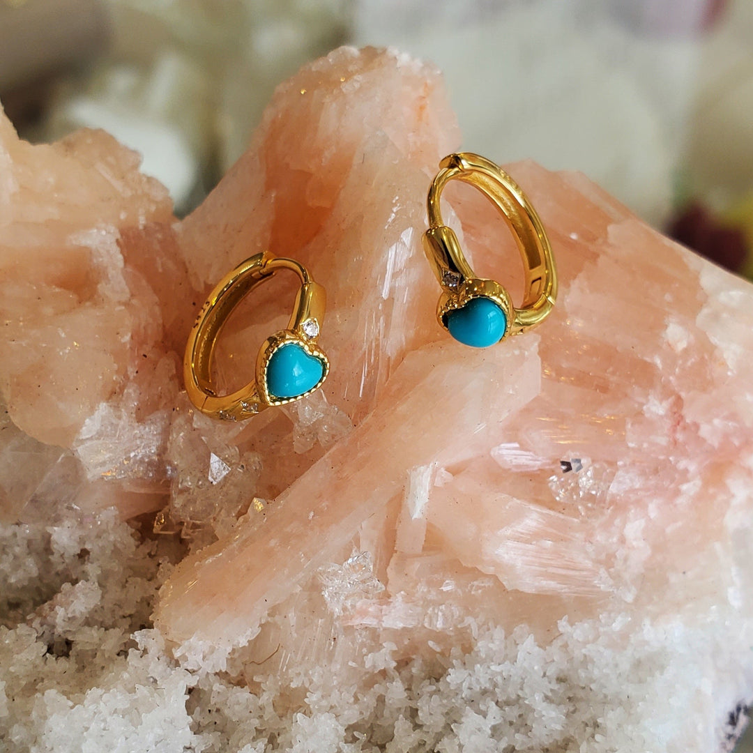Ocean's Heart Turquoise Hoops