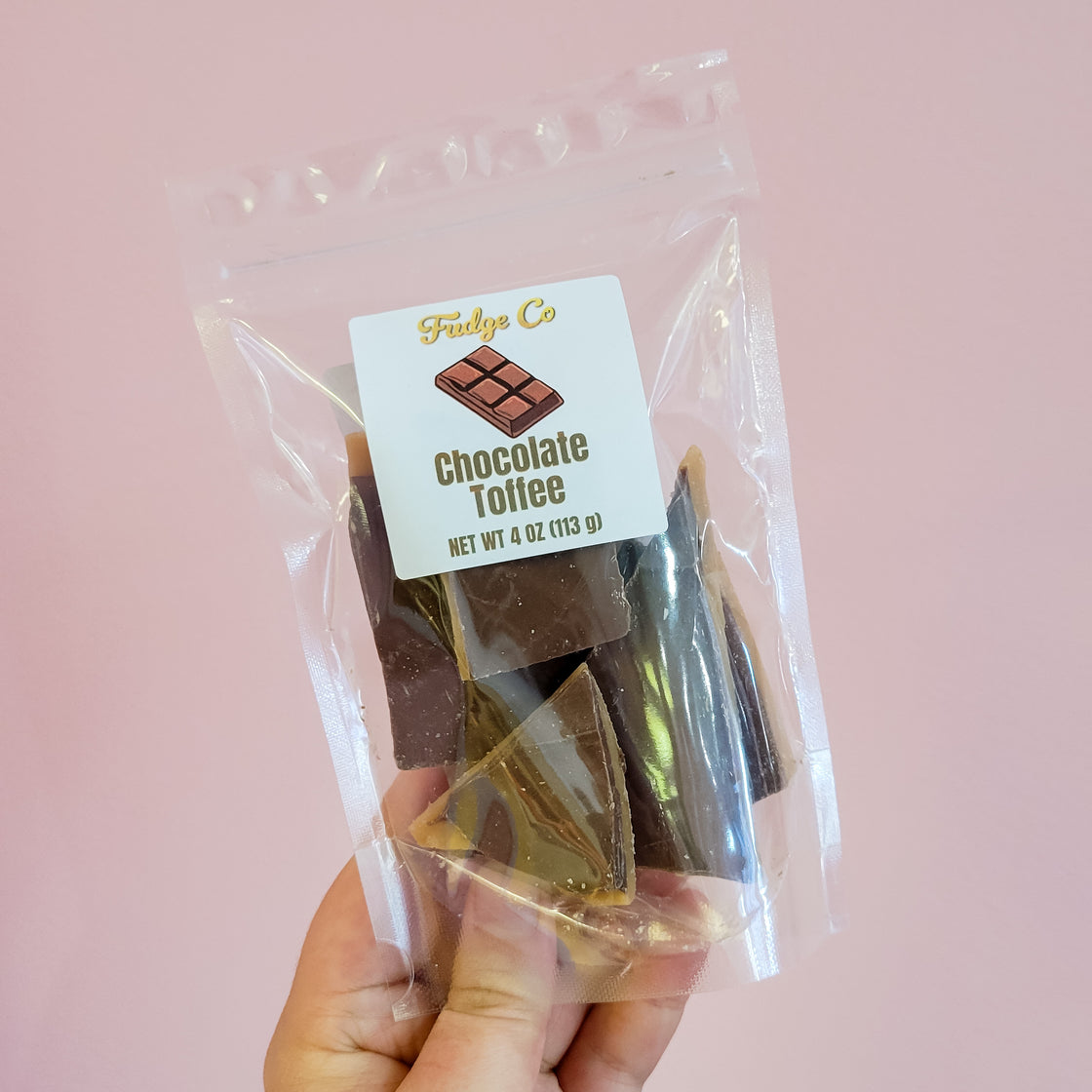 4 oz bag of chocolate toffee