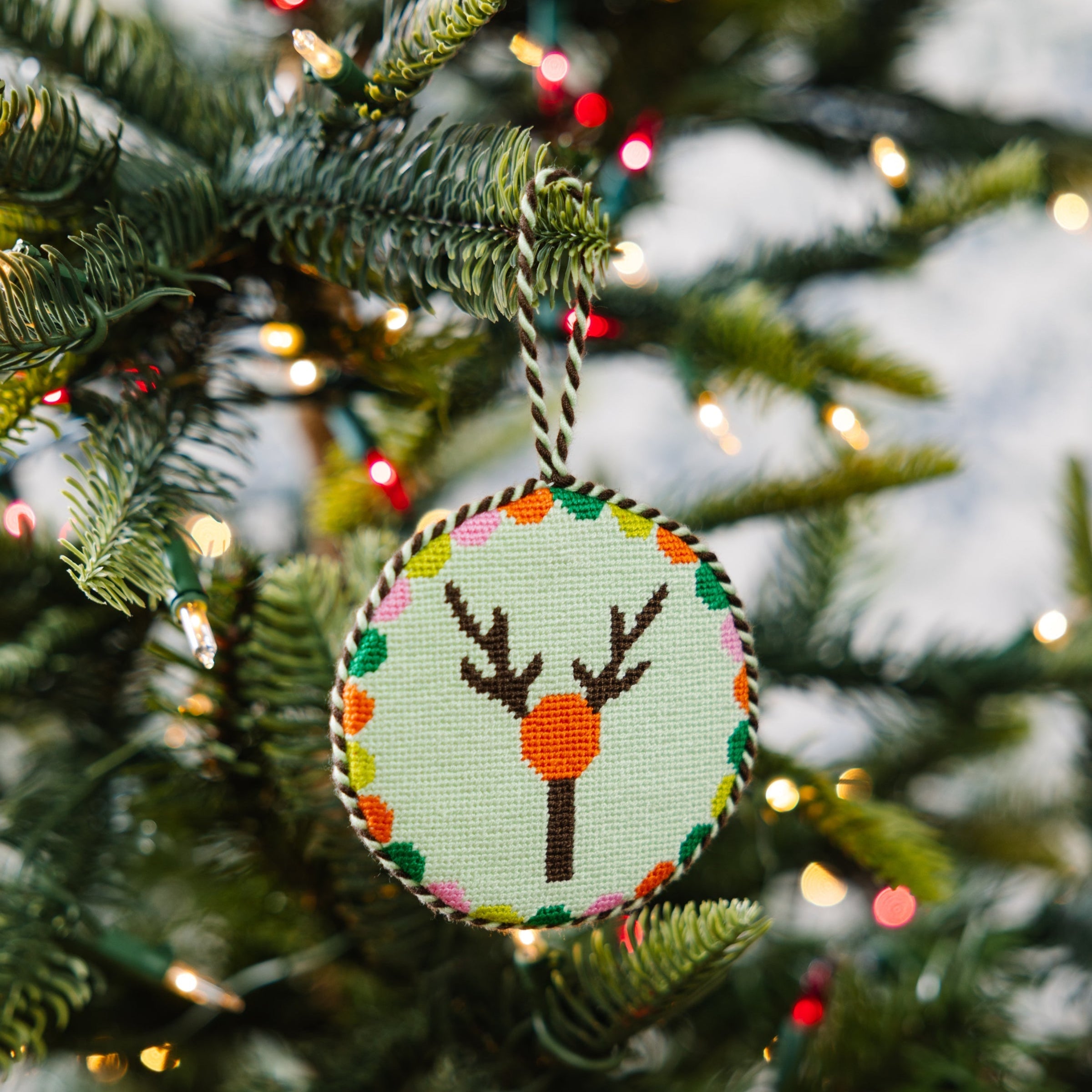 Needlepoint Monogram Ornament - Y