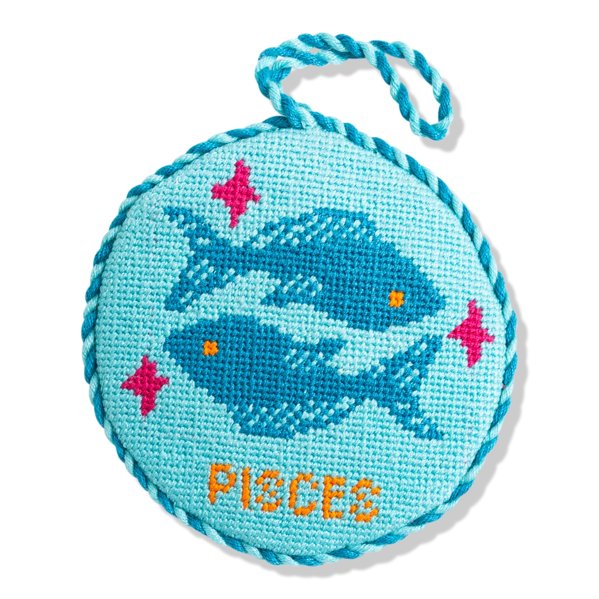 Needlepoint Zodiac Ornament - Pisces