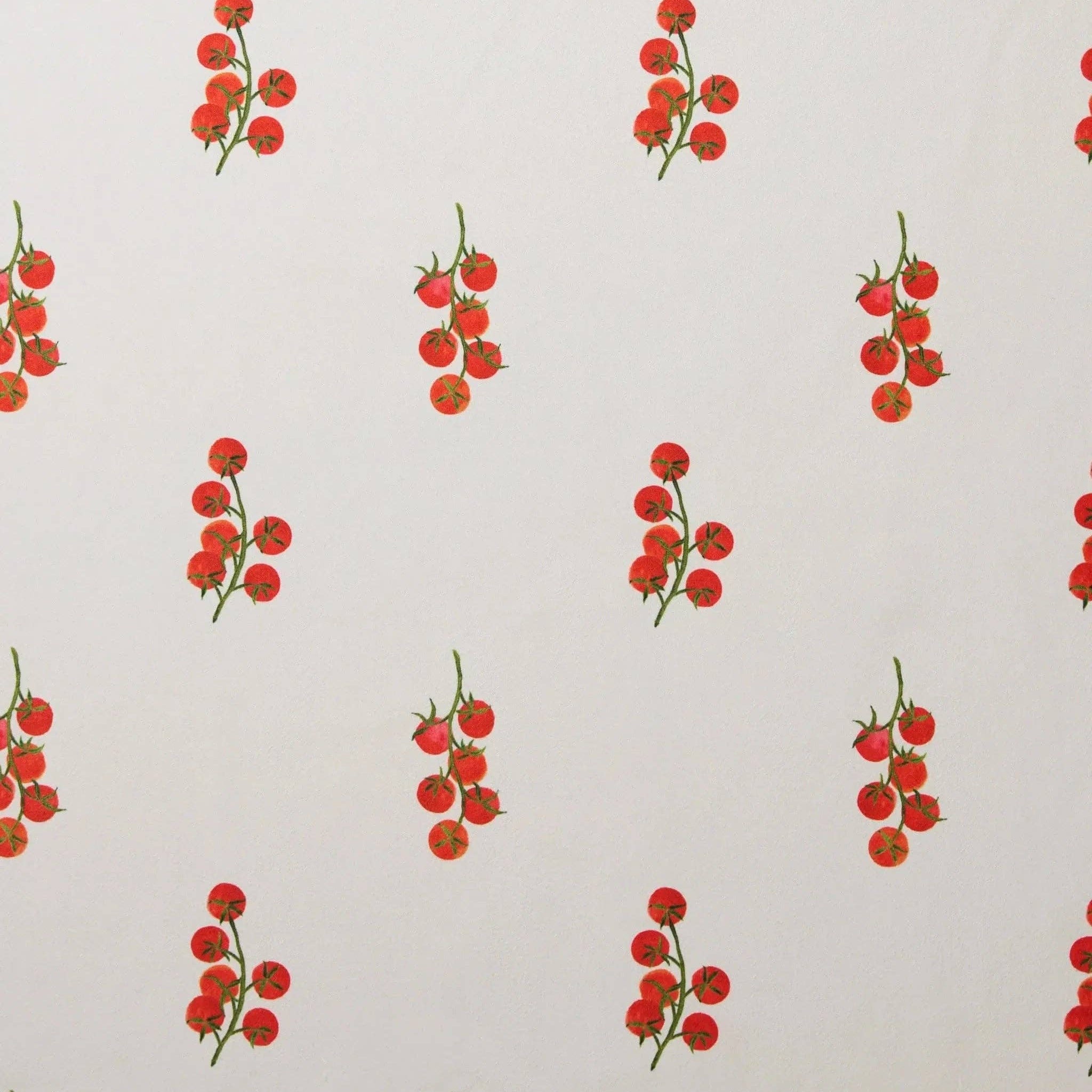 Pattern of red berries on a light gray background