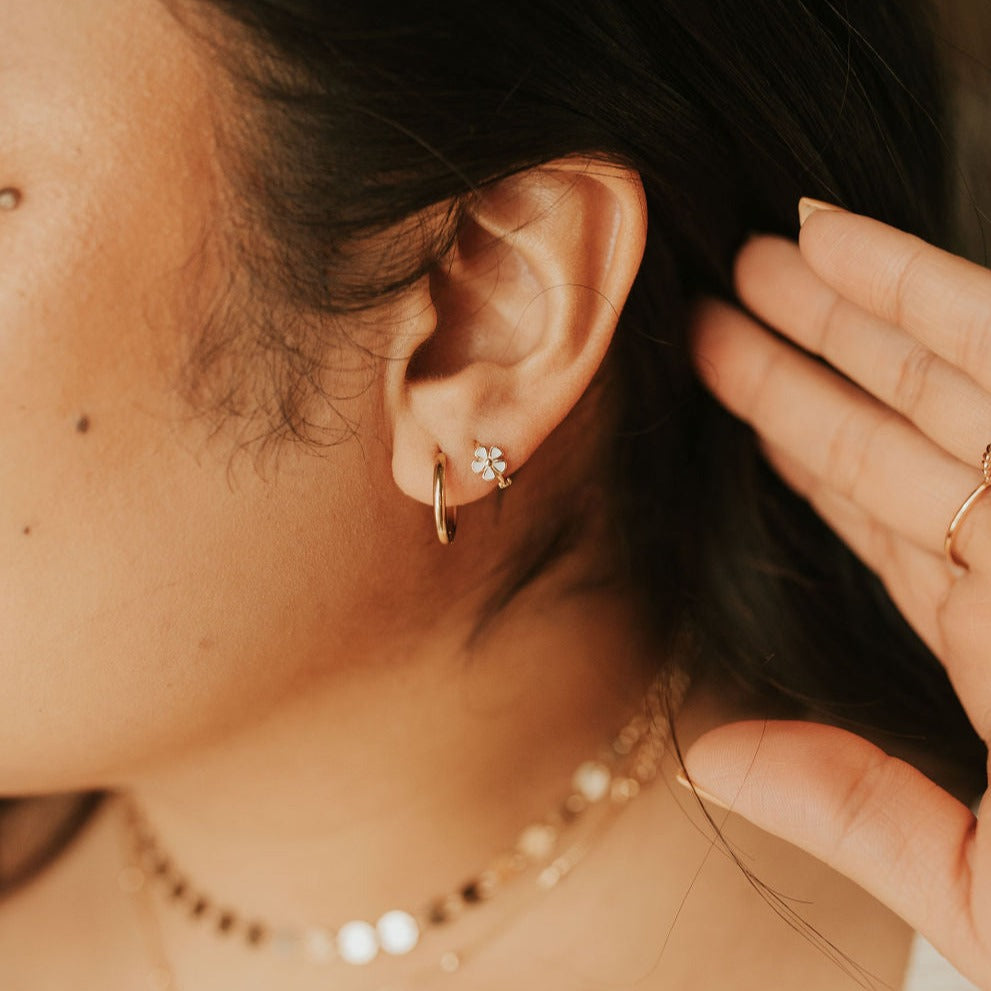 Flower Mini Hoops - Mauve Jewelry Co.