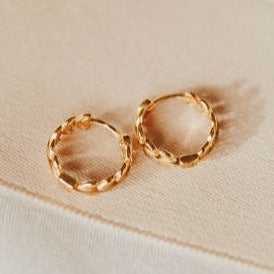 Athena Gold Leaf Hoops