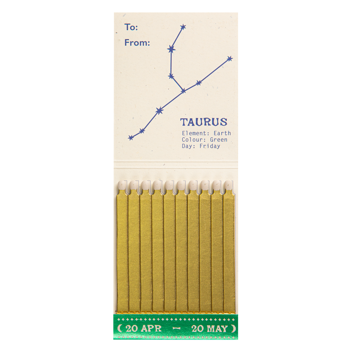 Taurus Zodiac Matchbook