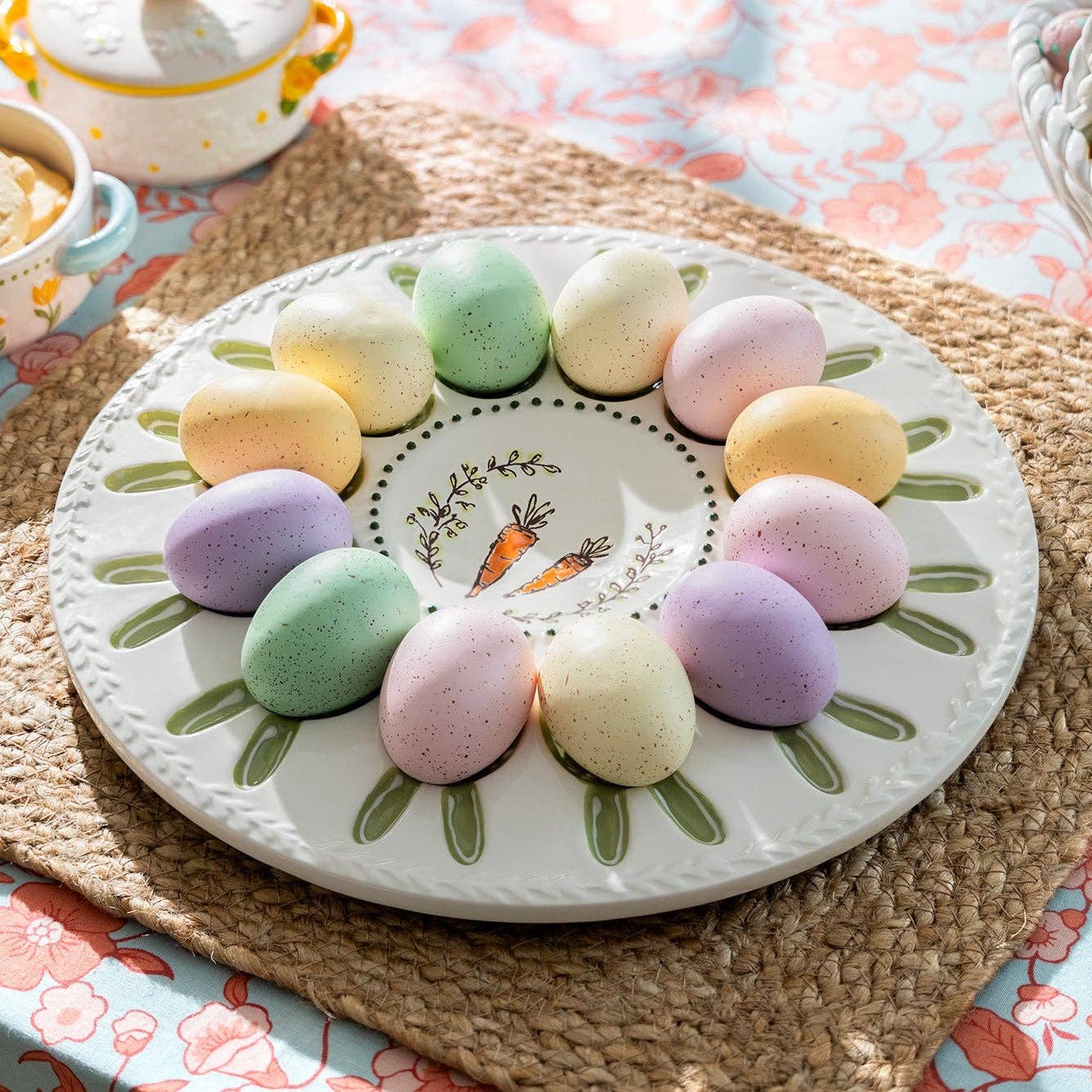 Carrot Bunny Garden 12 Count 11.5" Egg Platter