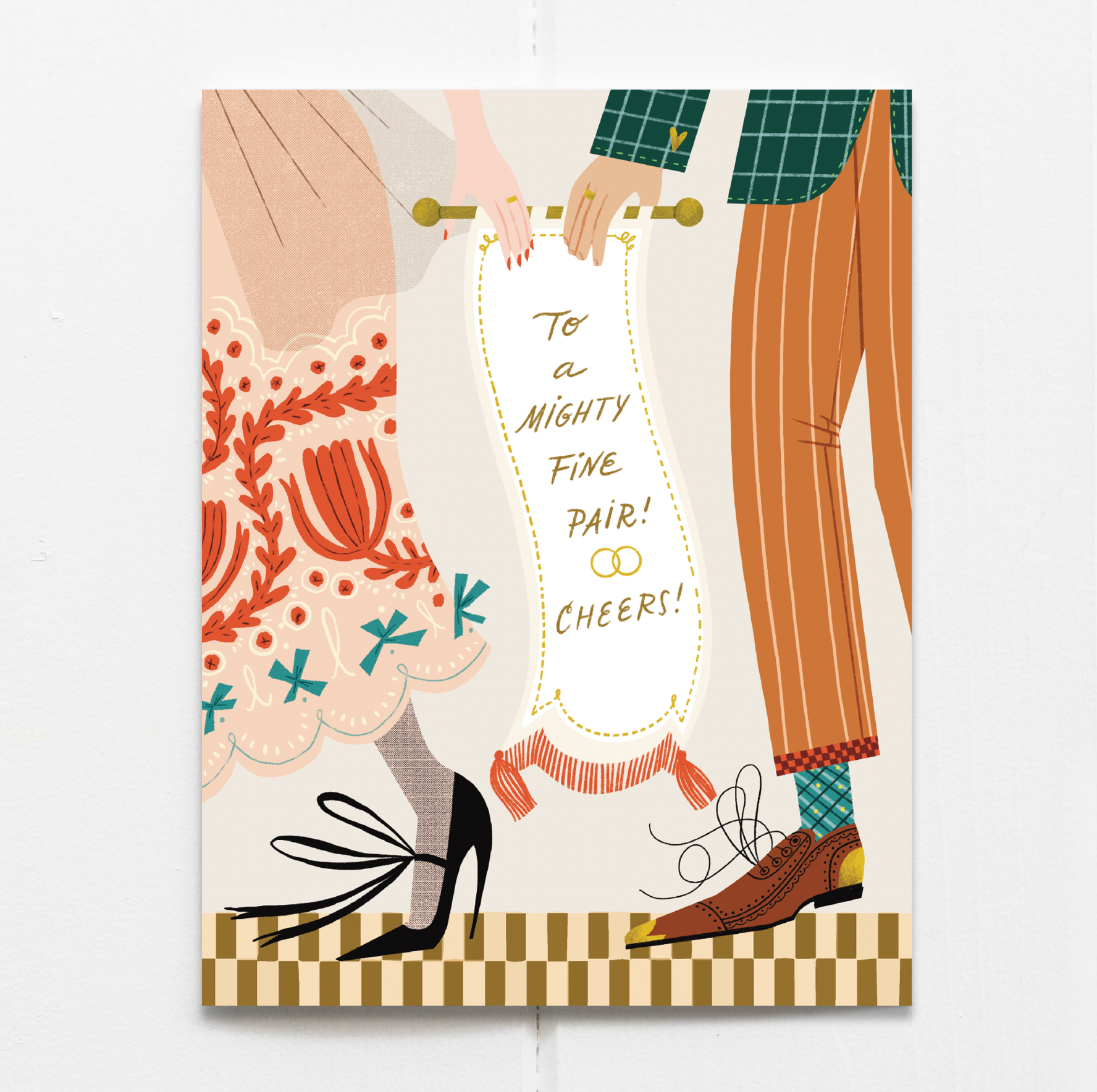To A Mighty Fine Pair! Cheers! - Greeting Card