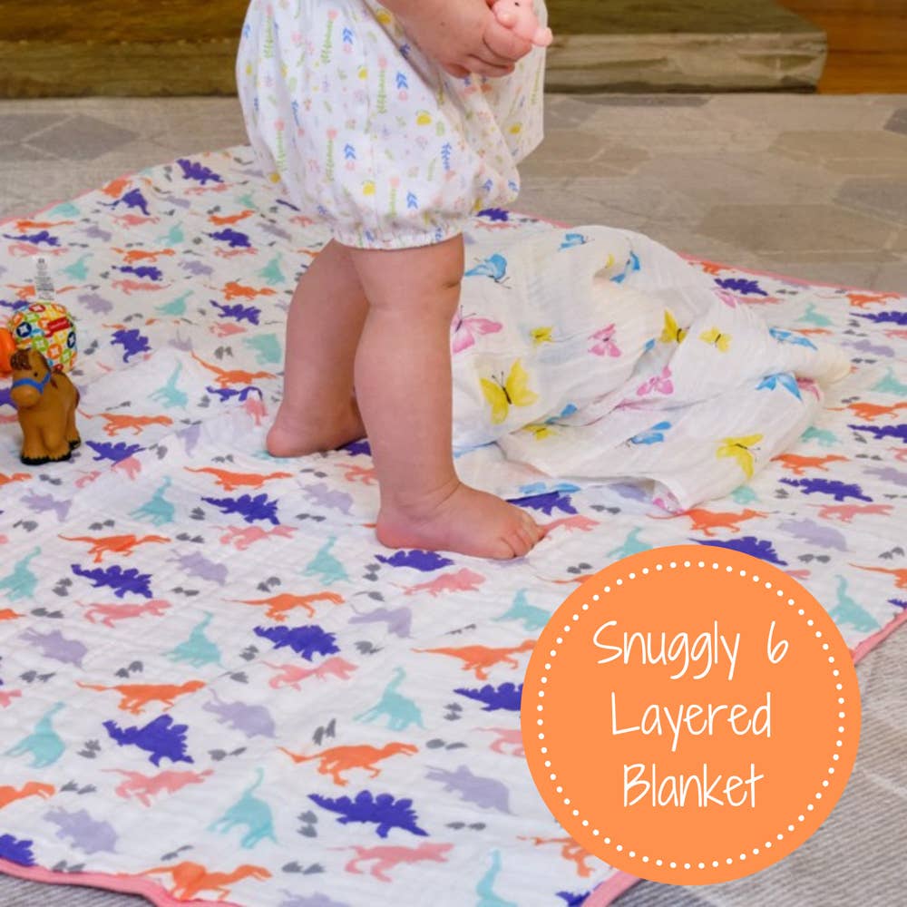 Dino Baby Toddler Muslin Blanket
