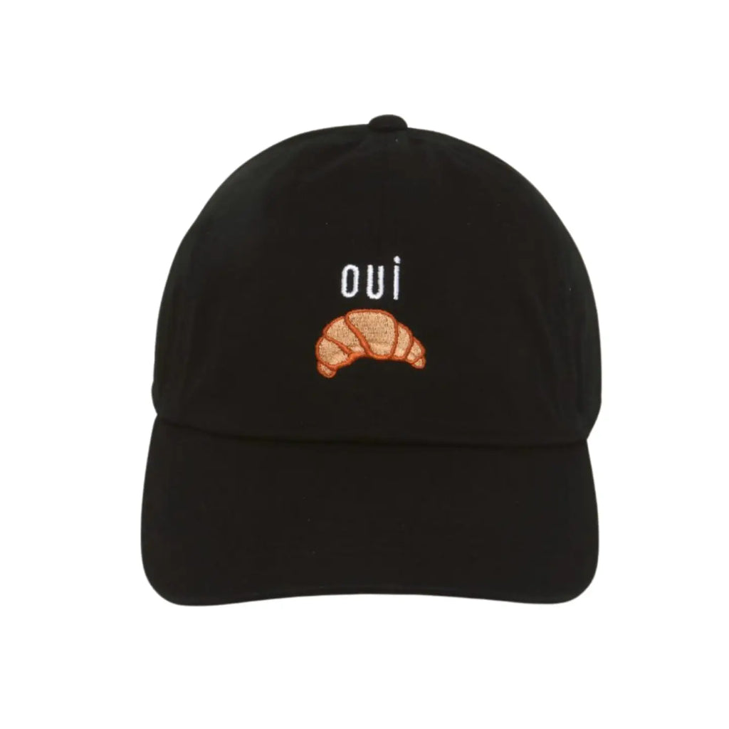 Channel your love for croissants while staying stylish and protected from the sun. Perfect for any outfit, this black cap adds a touch of playfulness and charm. Vive la France.
