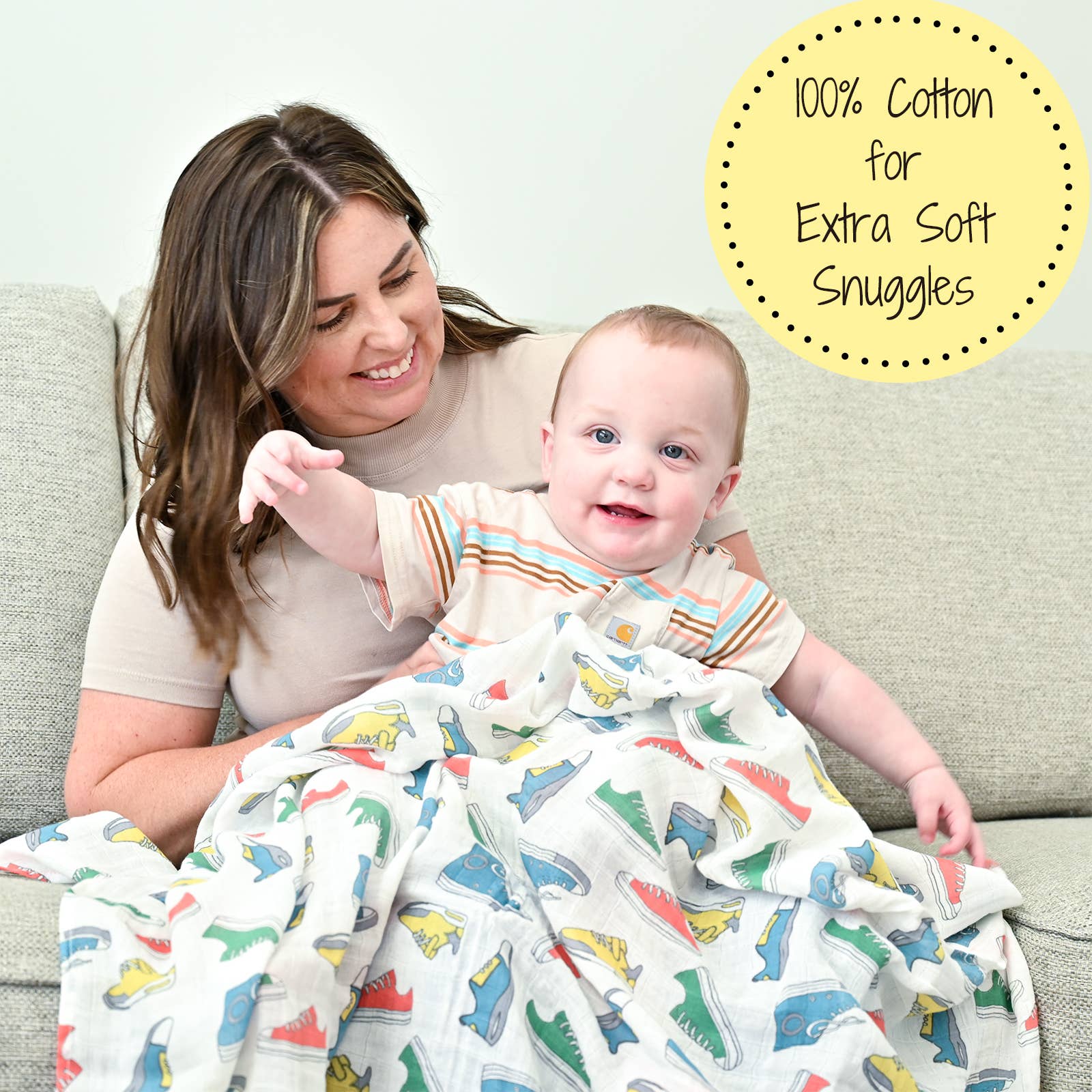 Sole Mates Baby Muslin Swaddle Blanket