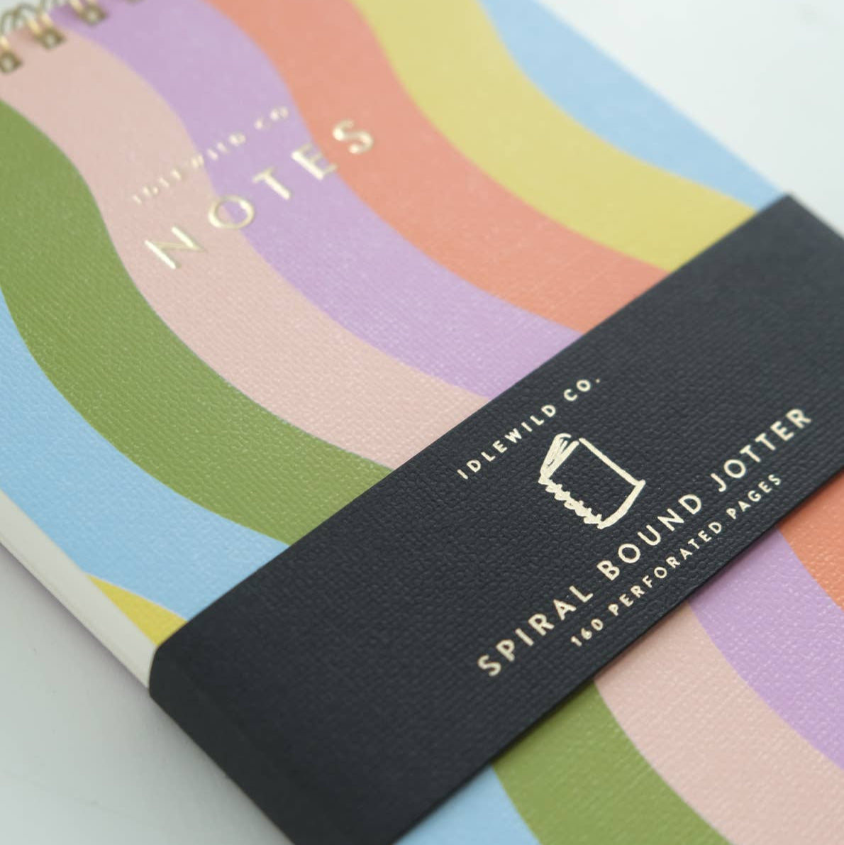 Wavy Rainbow Spiral Jotter