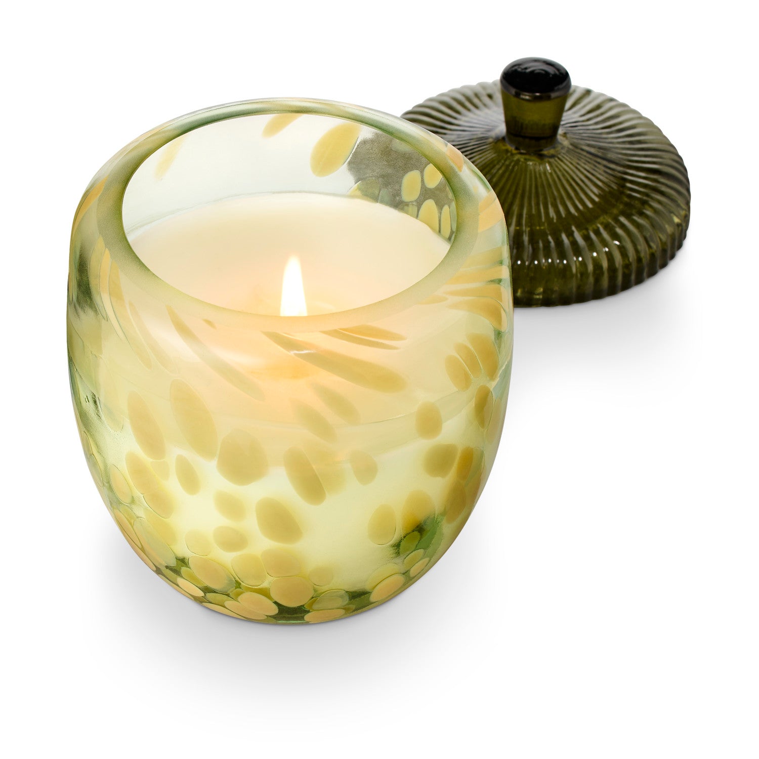 Leaves & Acorns Glass Acorn Candle