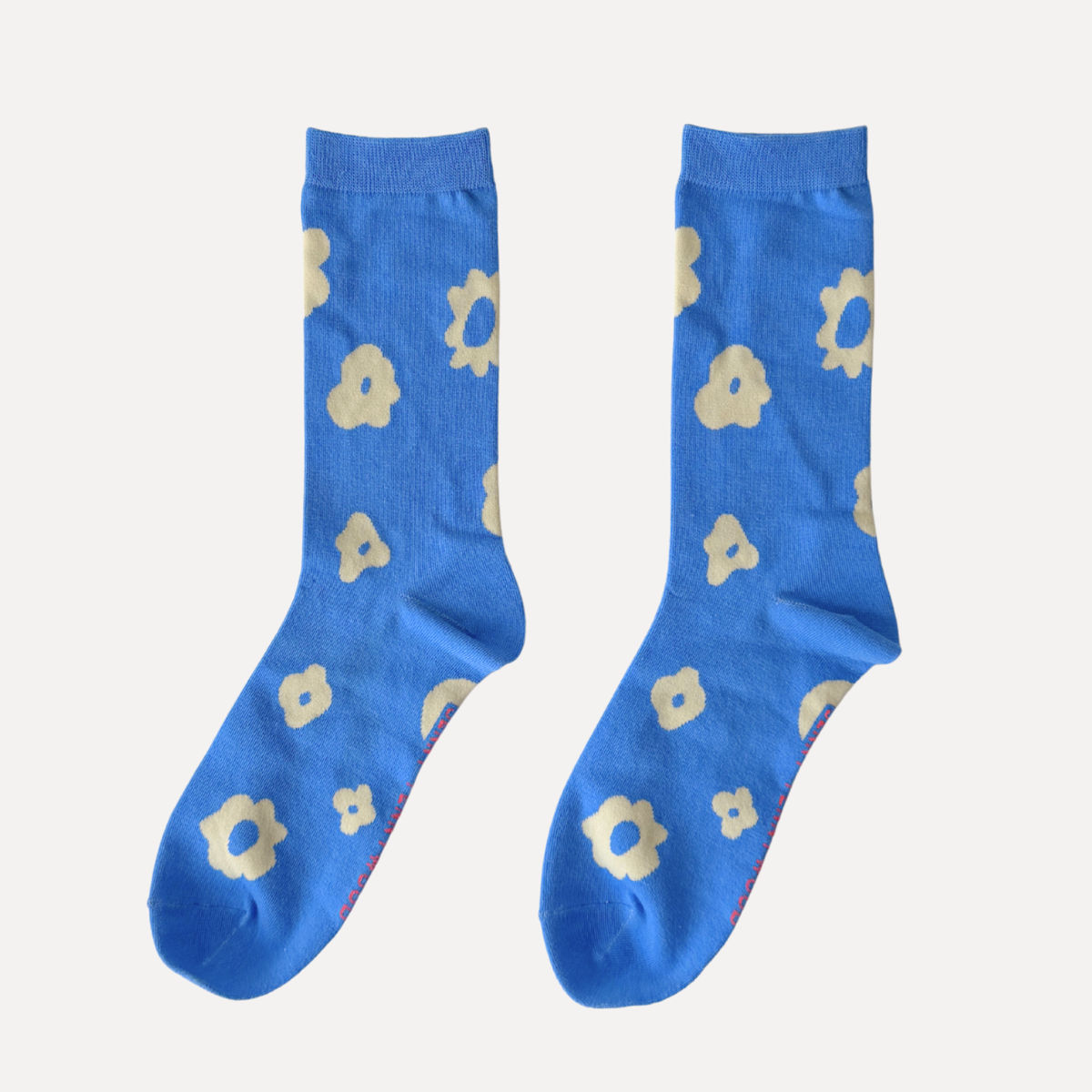 Crew Socks - Celeste in Ultramarine Blue & Natural