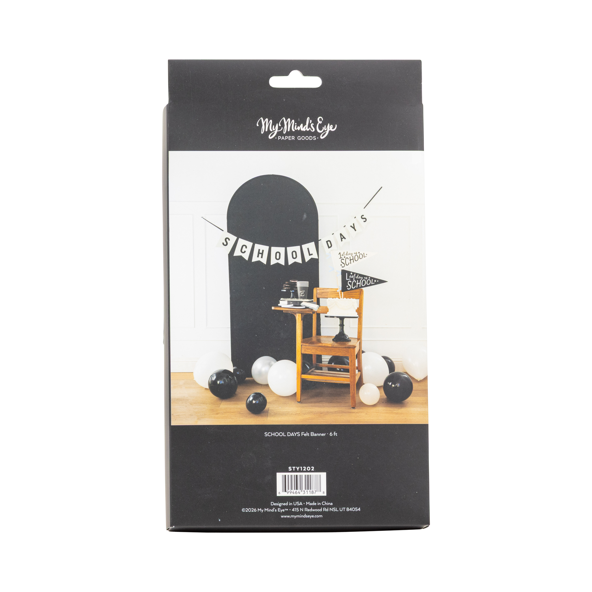 Packaging of 'My Mind's Eye' paper goods with a blackboard design.