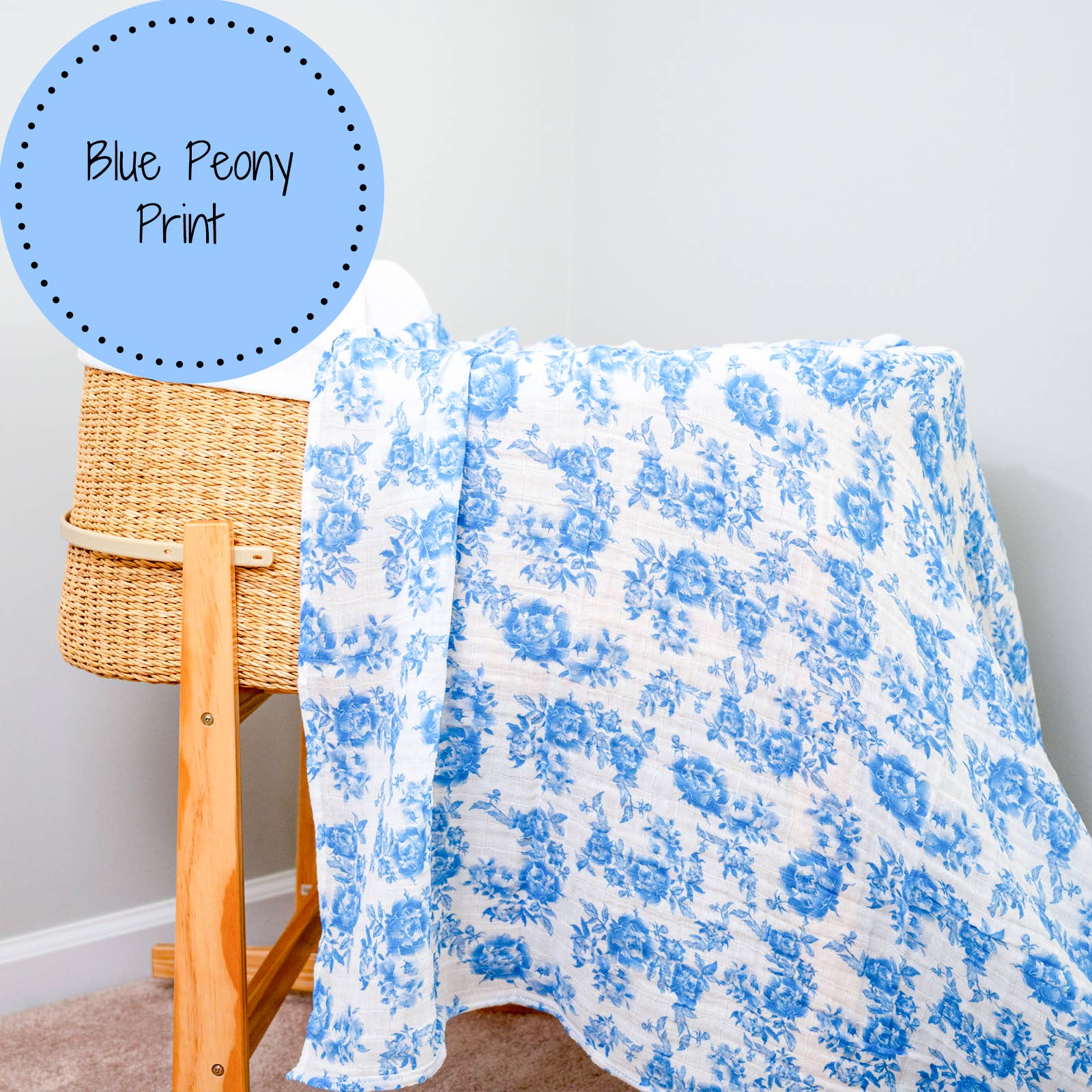 A Peony For Your Thoughts Baby Muslin Swaddle Blanket