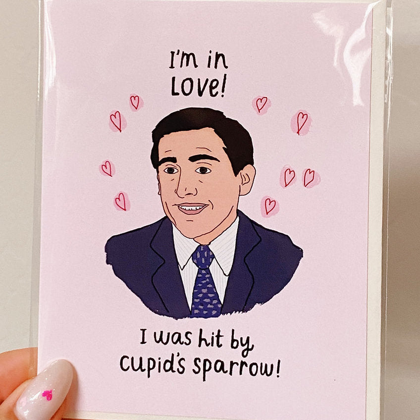 Michael Scott Cupid Sparrow Greeting Card