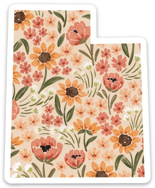 Utah State Floral Sticker - 5 Color Options