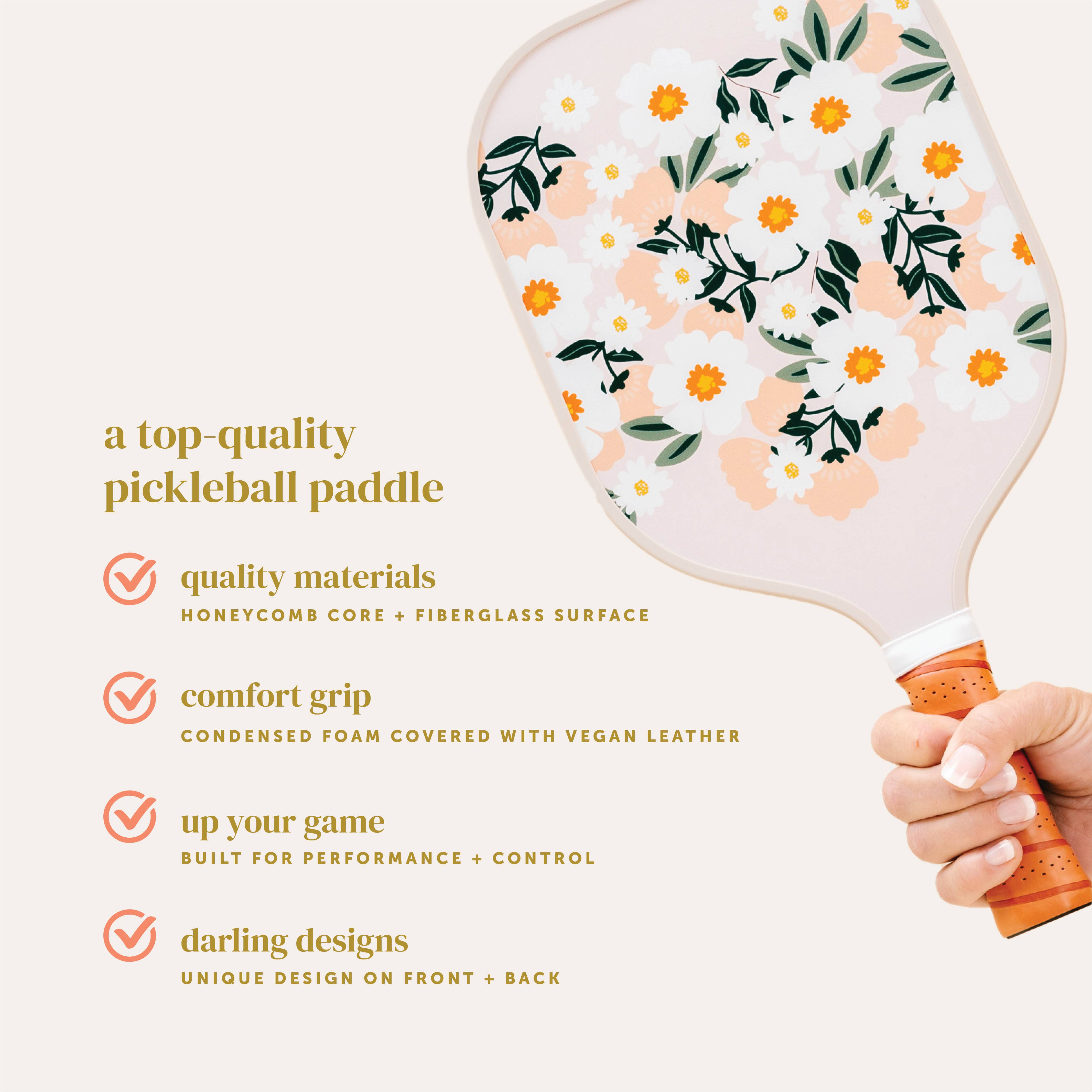 Pickleball Paddle - Pink Flower Talk