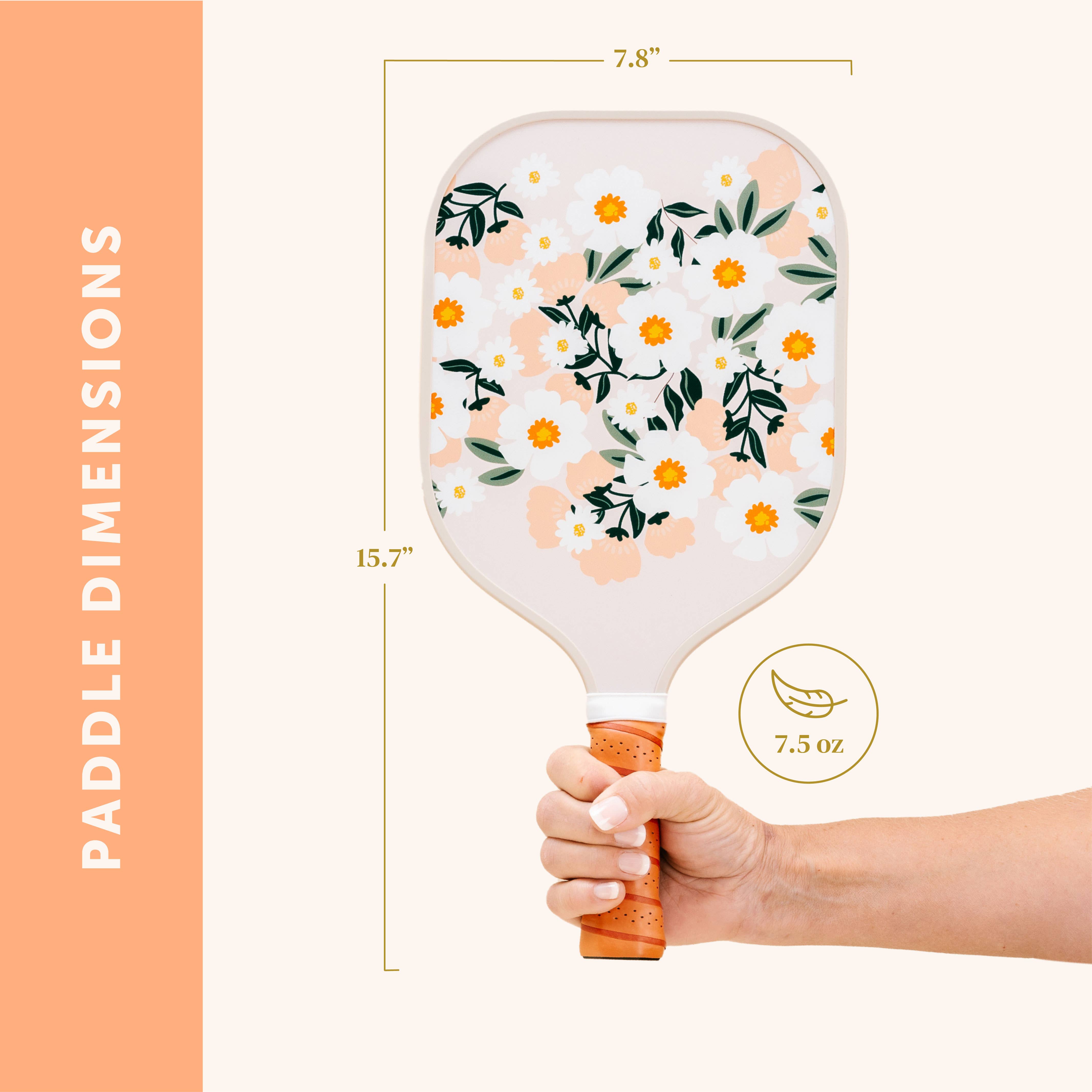 Pickleball Paddle - Pink Flower Talk
