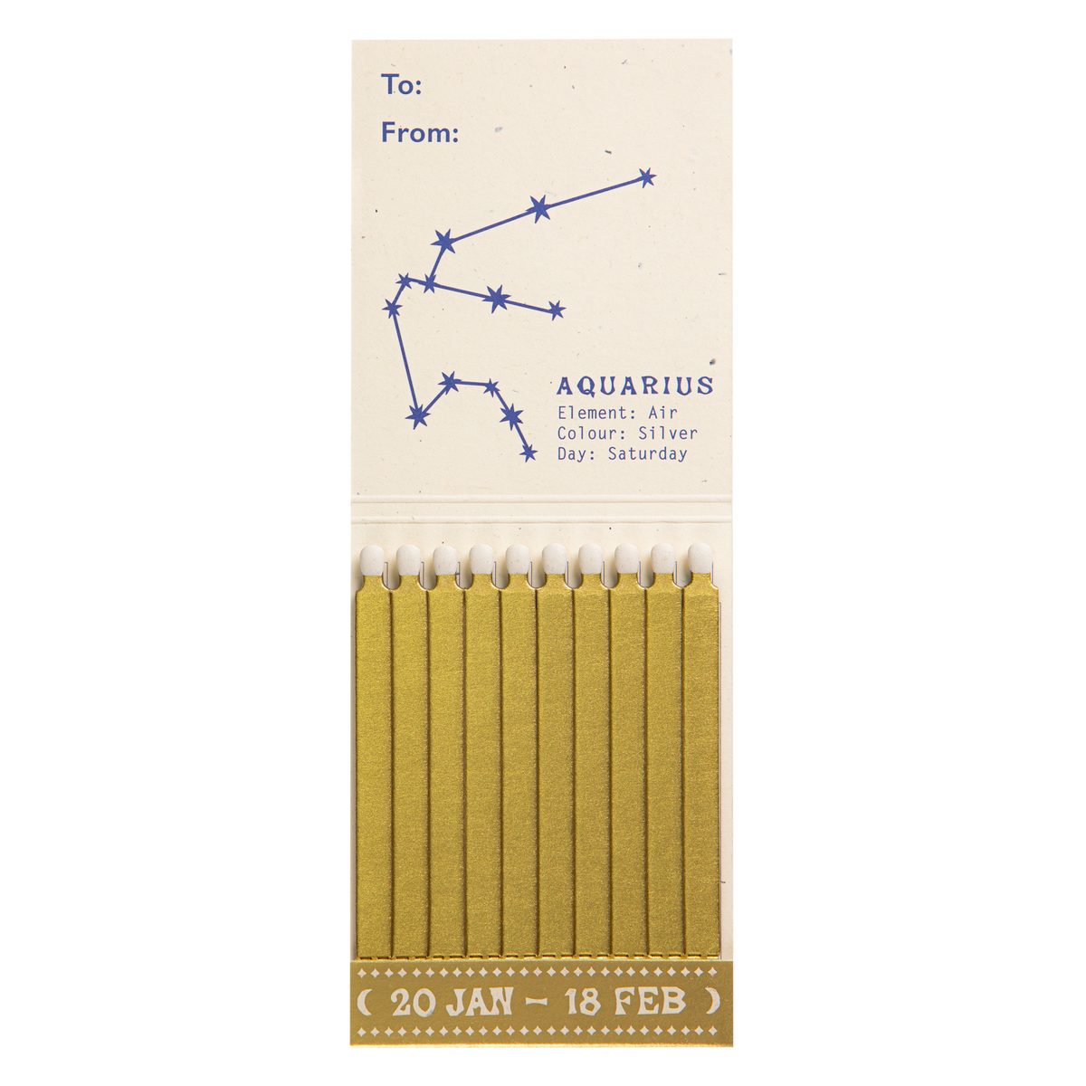 Aquarius Zodiac Matchbook