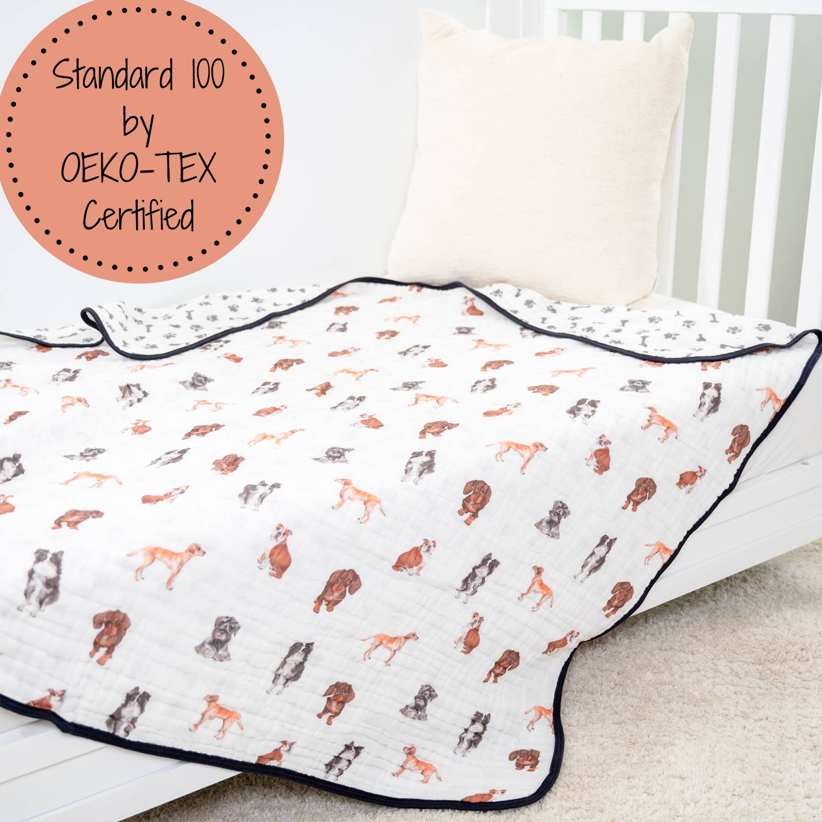 Adorable Dog Baby Toddler Muslin Blanket