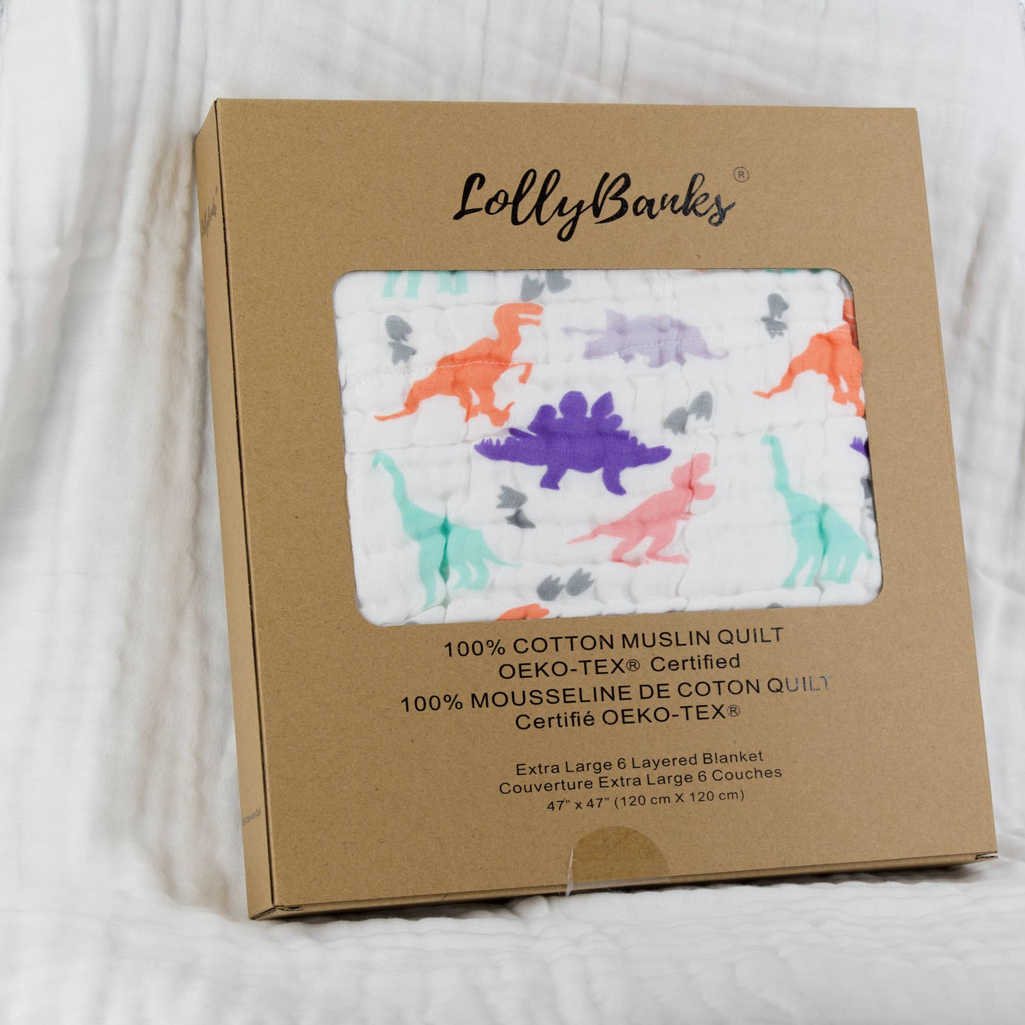 Dino Baby Toddler Muslin Blanket
