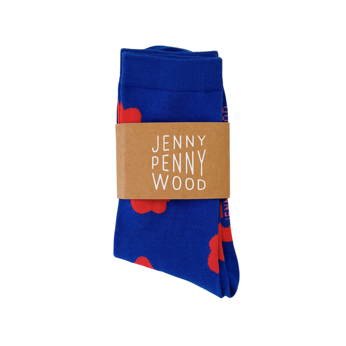 Crew Socks - Celeste in Brick & Rave Blue