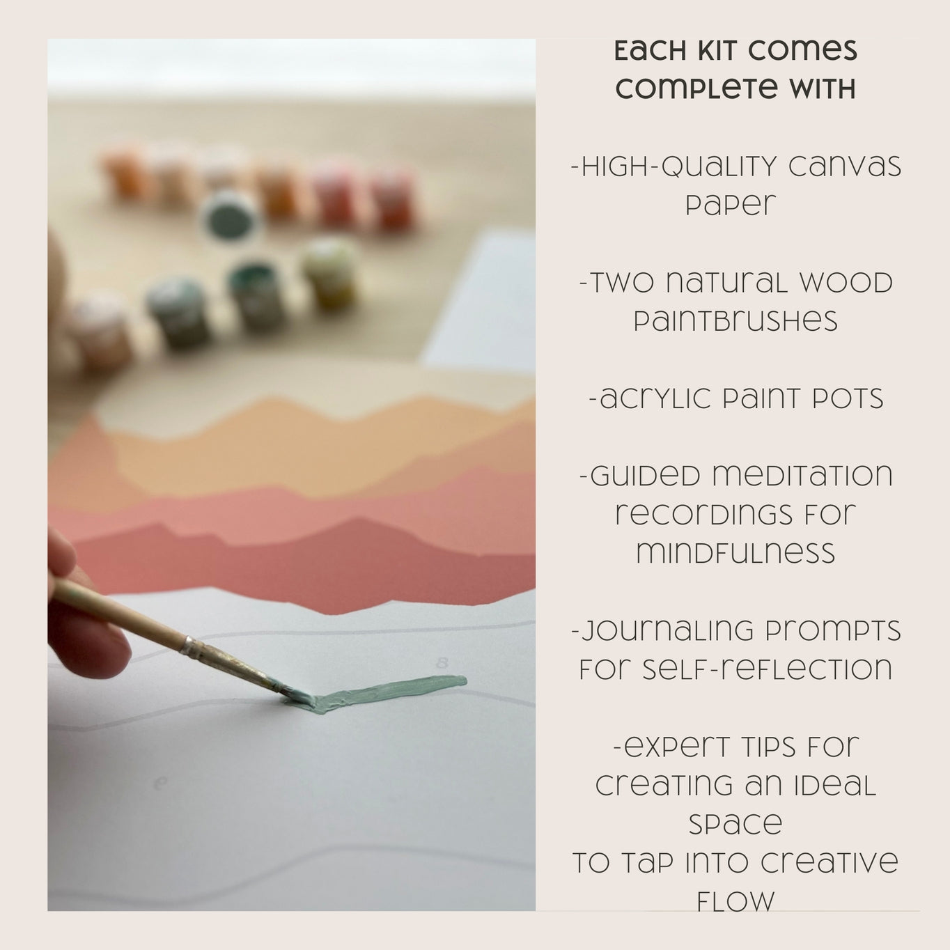 Walk in Nature Bouquet Meditative Art Paint by Numbers: Embrace your creativity Whether you paint alone as a therapeutic form of self care, or you paint in a group, our meditative art kits will help you tap into your inner creative, quiet the mind and and find deep relaxation.
