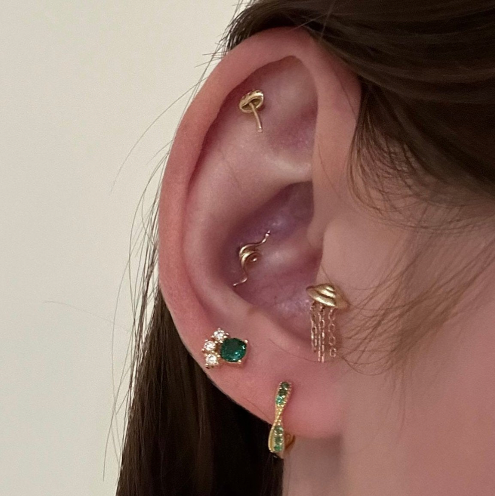 Zubenes Emerald Stud Earrings