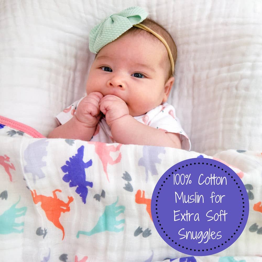 Dino Baby Toddler Muslin Blanket