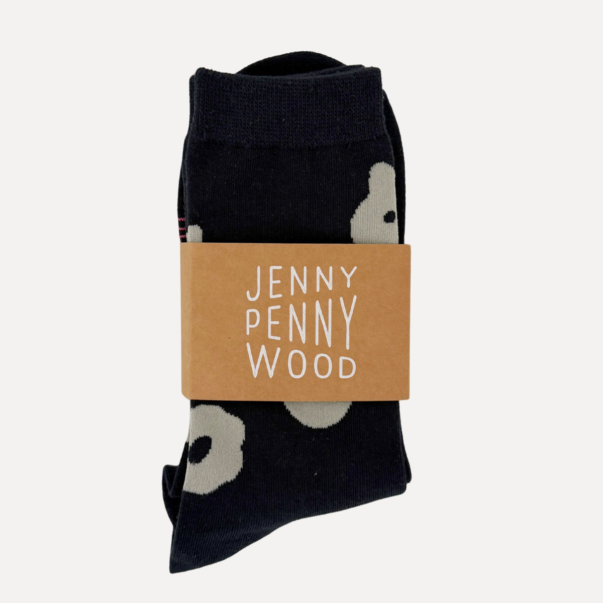Crew Socks - Celeste in Black & Cream