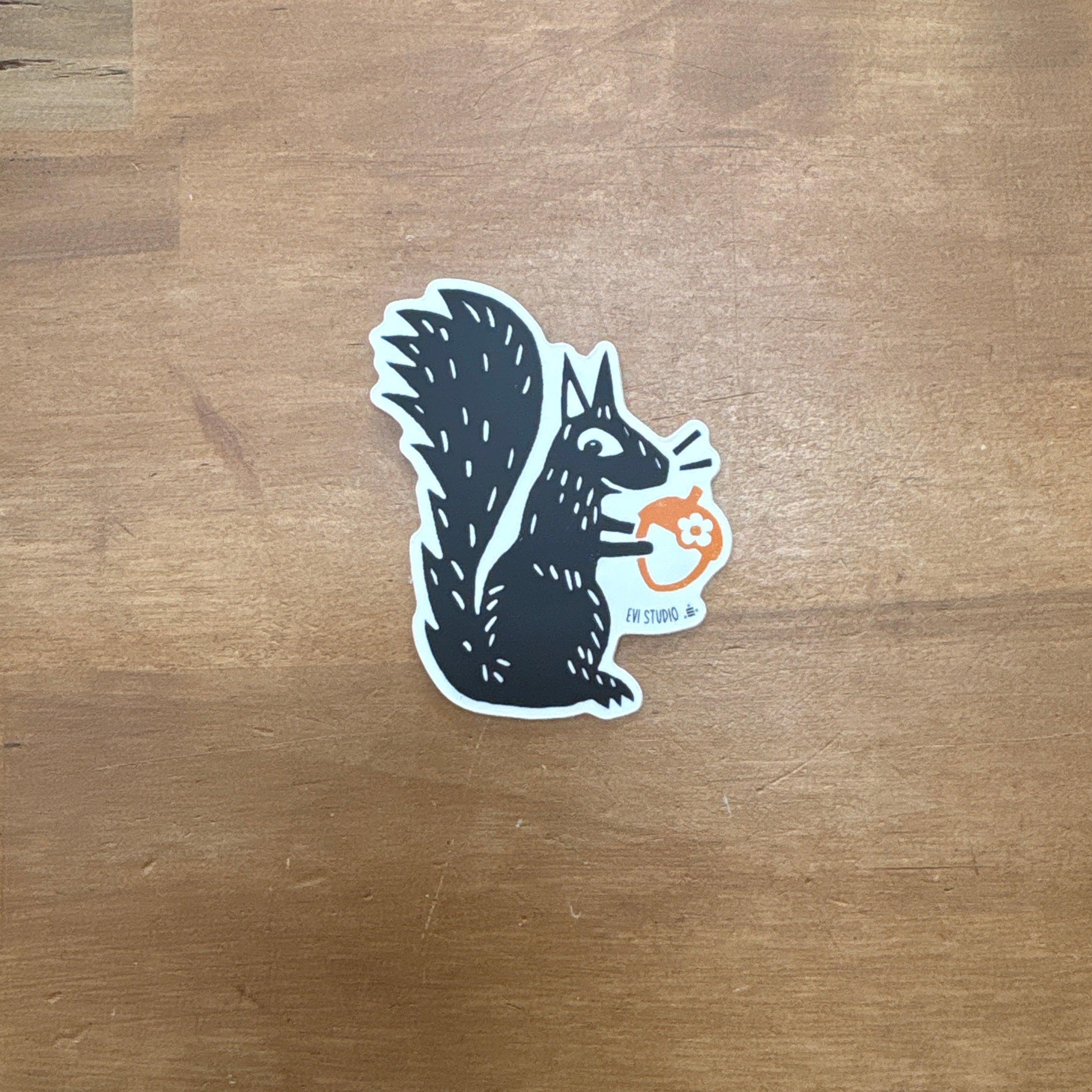Squirrel Linocut Sticker