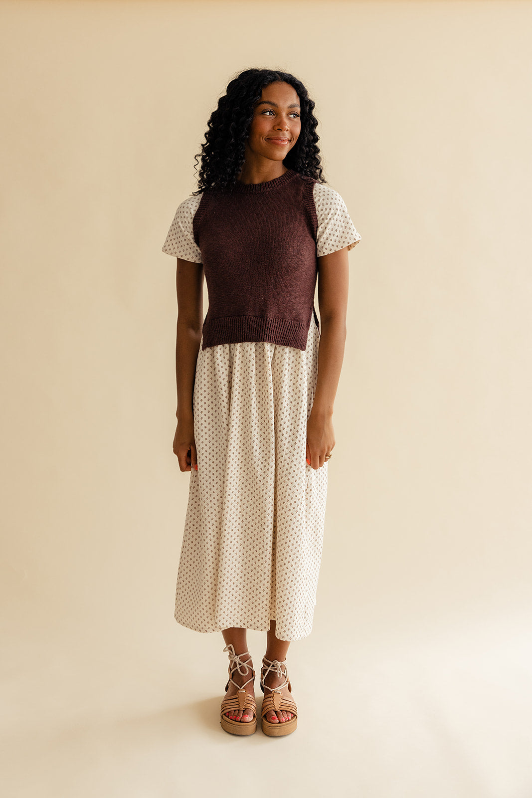 Dawn Breaks Sweater Vest Dress