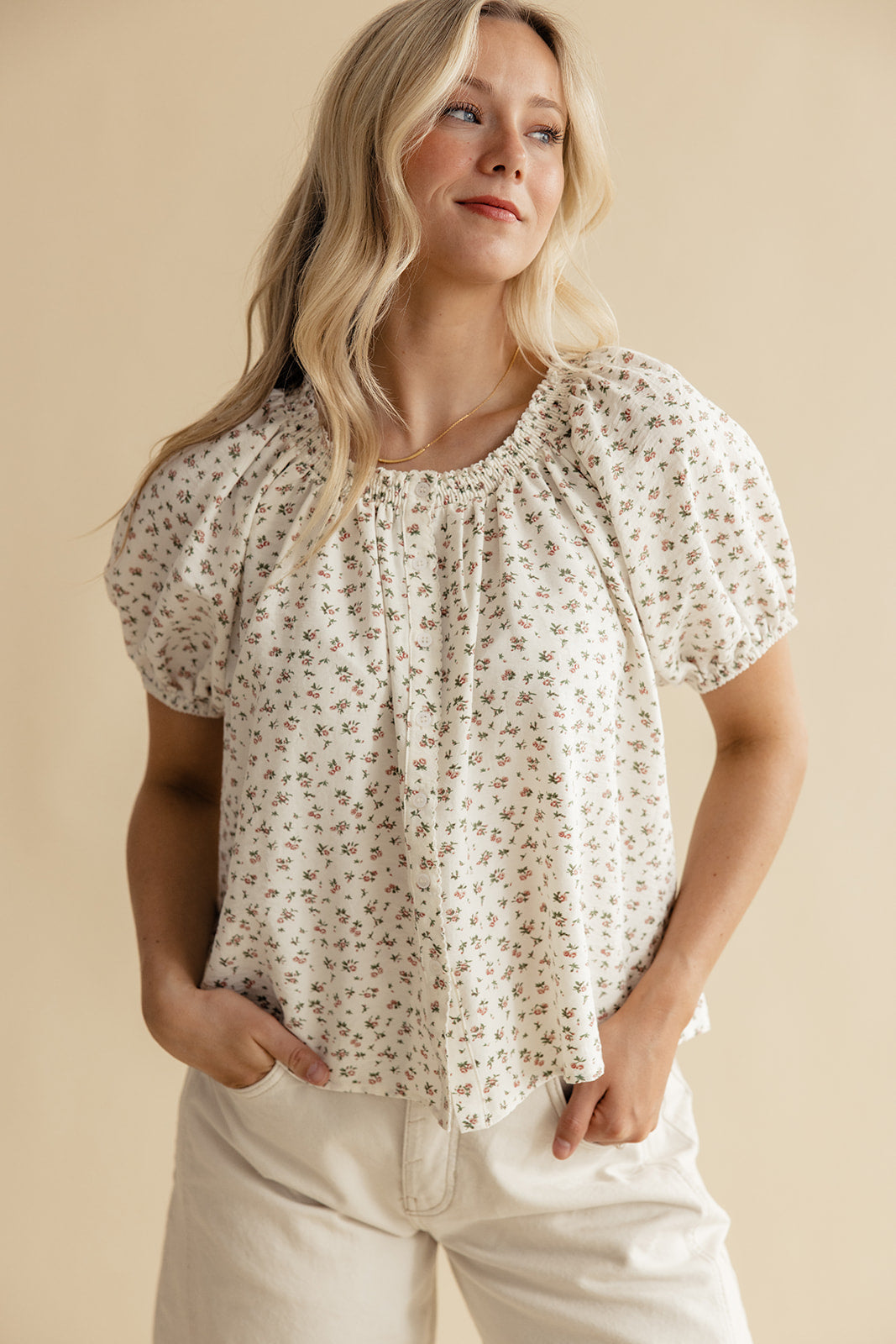 Lucia Floral Puff Sleeve Blouse