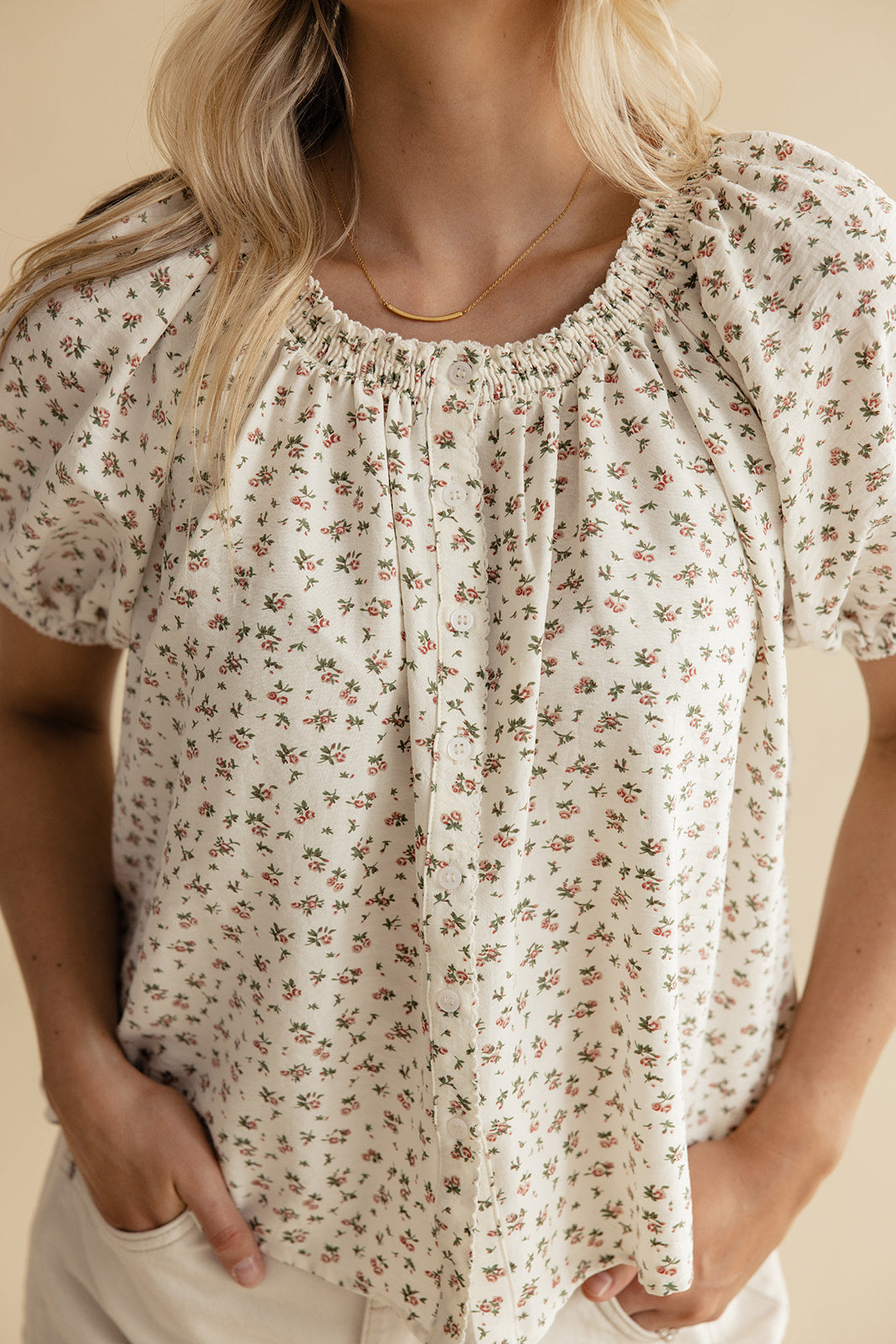 Lucia Floral Puff Sleeve Blouse