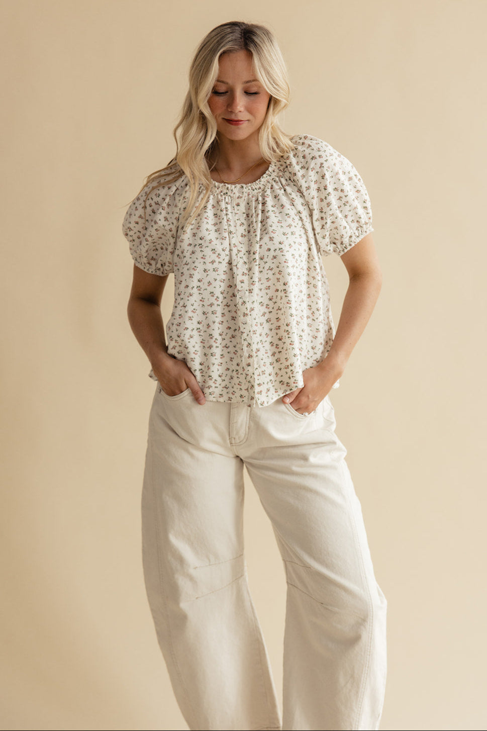Lucia Floral Puff Sleeve Blouse
