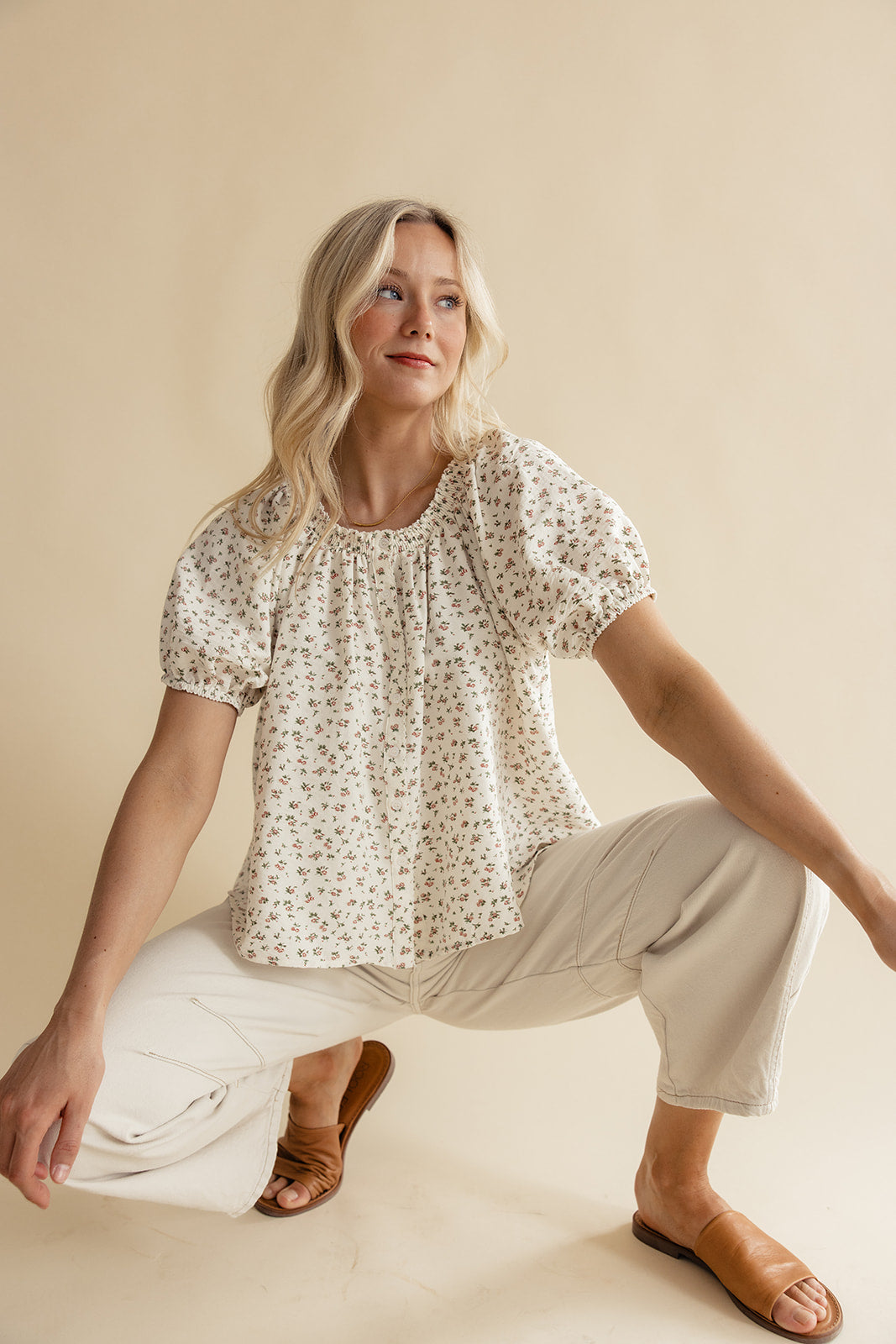 Lucia Floral Puff Sleeve Blouse