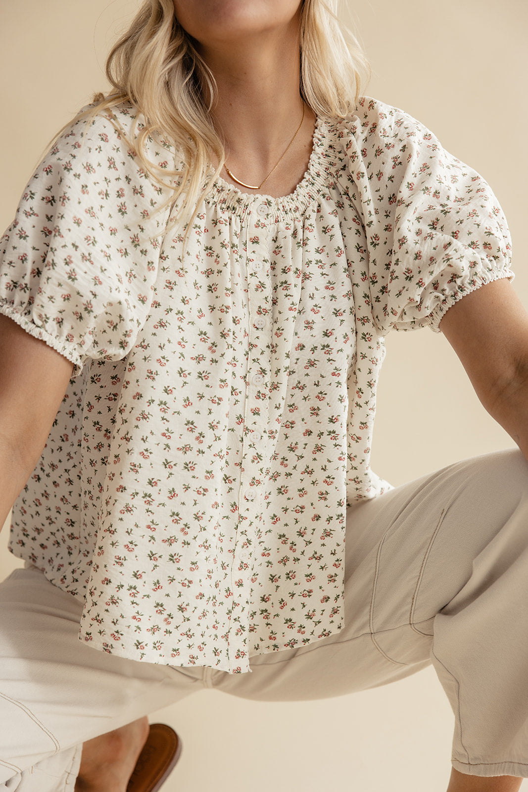 Lucia Floral Puff Sleeve Blouse
